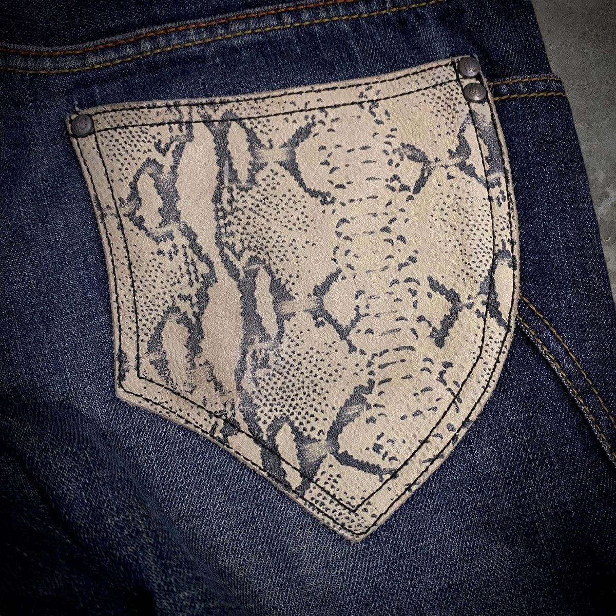 Nicole Club Tornado Mart style Blue Python Jeans Size US 32 / EU 48 - 7 Thumbnail