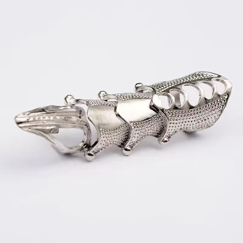 Jewelry Skull Armour Knuckle Adjustable Finger Ring Size ONE SIZE - 1 Thumbnail