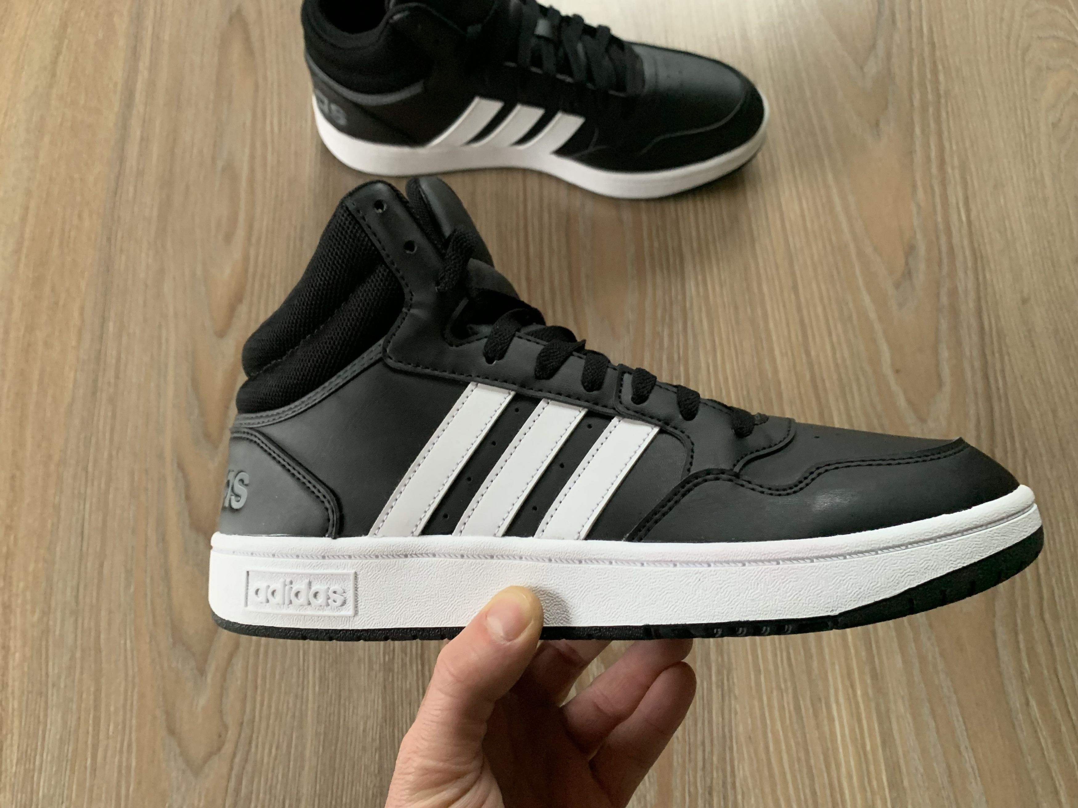 Adidas Adidas Hoops 3 Mid Black Sneakers Size US 10 / EU 43 - 3 Thumbnail