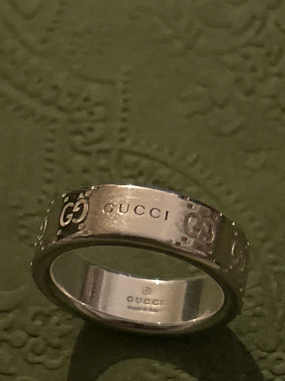 Gucci Gucci Signature GG Wide Logo Ring AG 925 814720 Size ONE SIZE - 3 Thumbnail