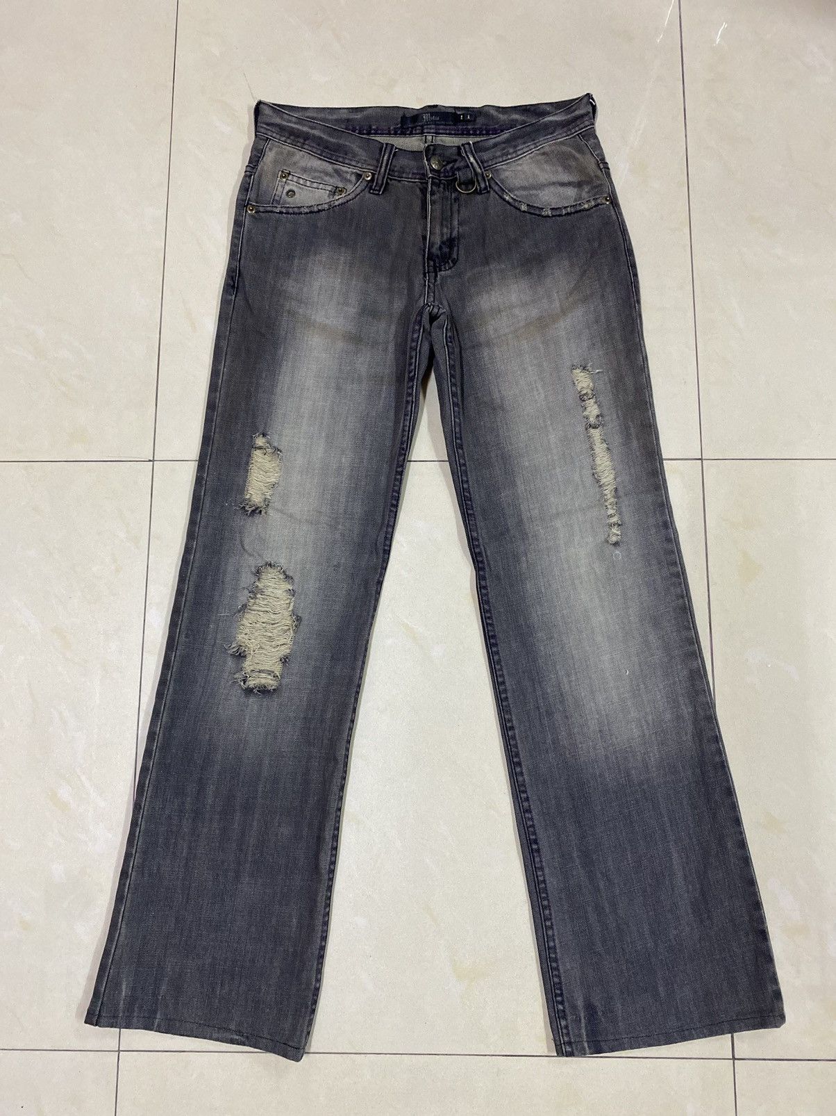 If Six Was Nine × Japanese Brand × Le Grande Bleu (L.G.B.) Grail🔥Japanese Brand Midas Distressed Ripped Flared Denim Size US 30 / EU 46 - 1 Thumbnail