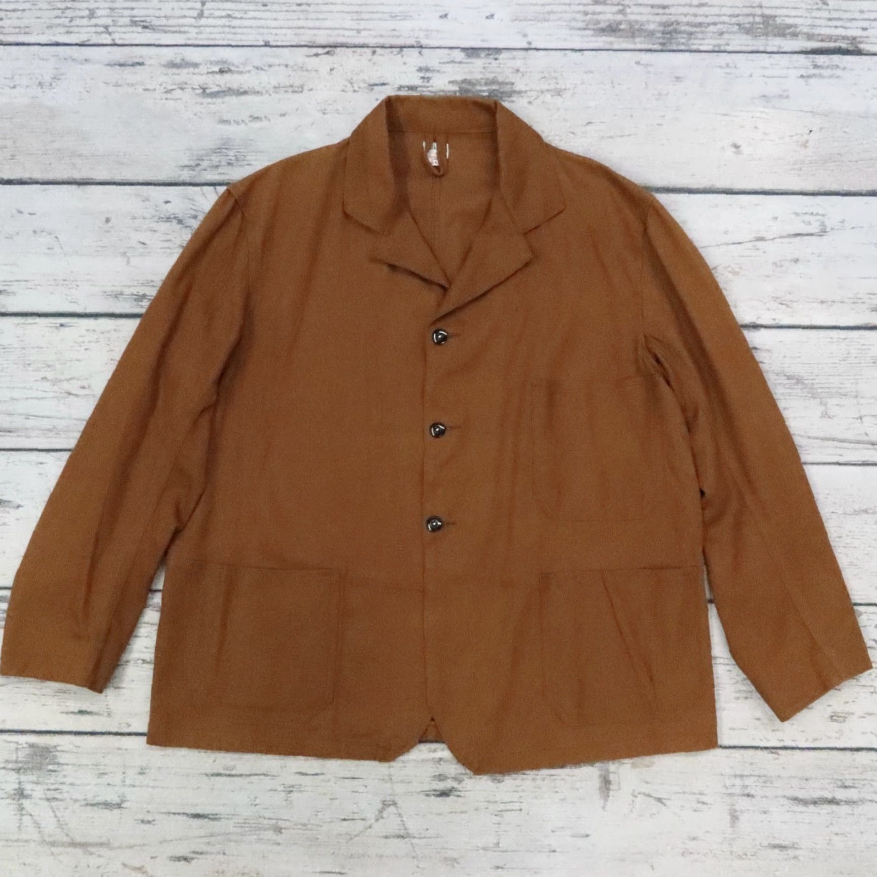Vintage VINTAGE Rotherex Sanforized Work Jacket - 46, Brown, Cotton, Men's Jacket Size US S / EU 44-46 / 1 - 2 Thumbnail