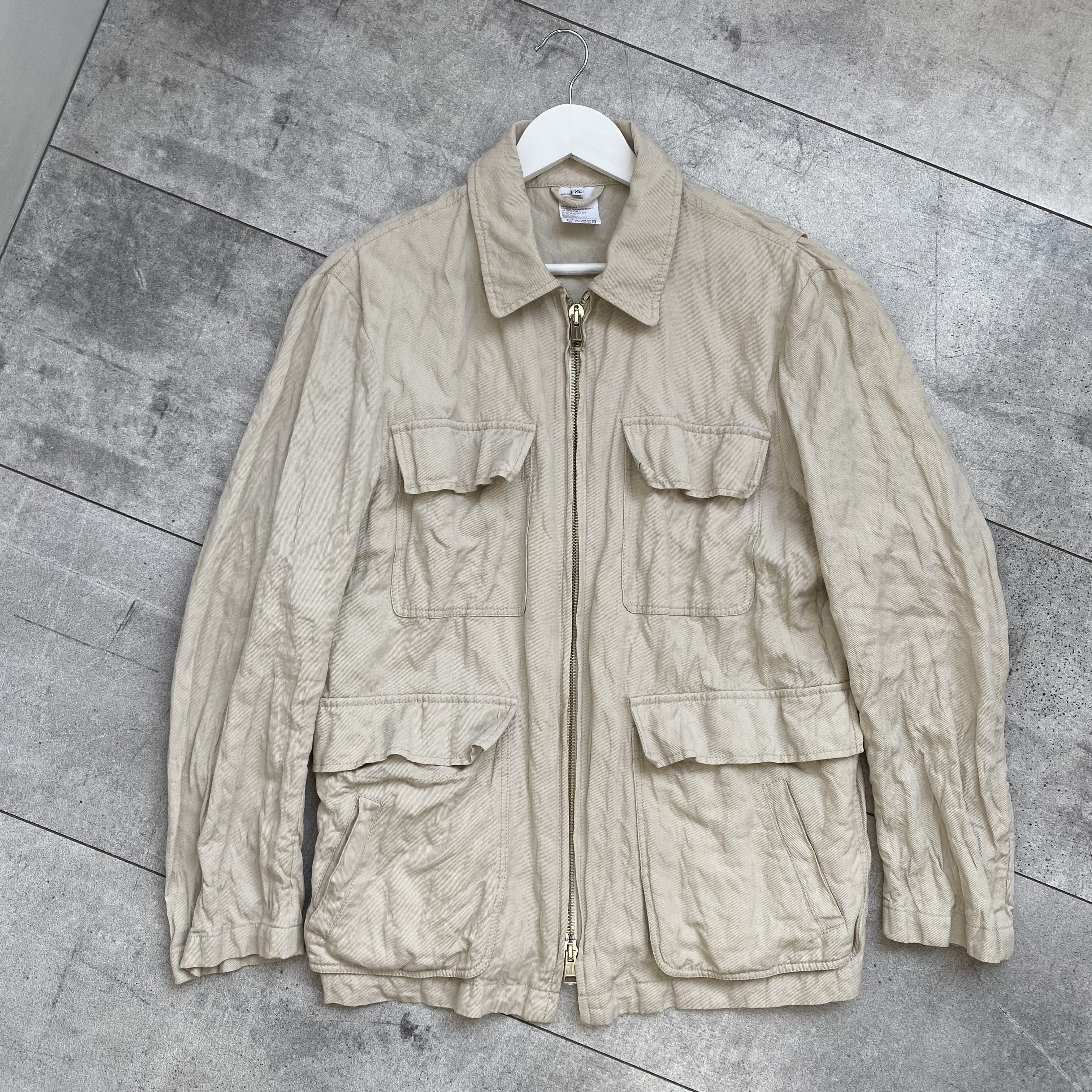 Ann Demeulemeester Ann Demeulemeester Beige Cargo Double Zip Jacket Size US XL / EU 56 / 4 - 7 Thumbnail