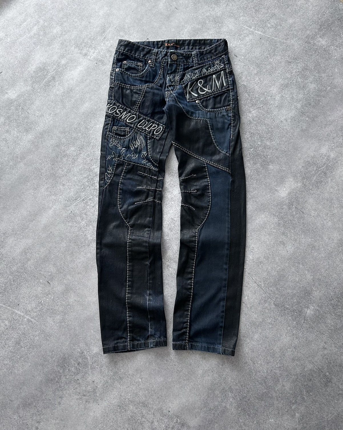 Japanese Brand × Vintage Vintage K&M Kosmo lupo big logo ed hardy style jeans y2k Size US 29 - 1 Thumbnail