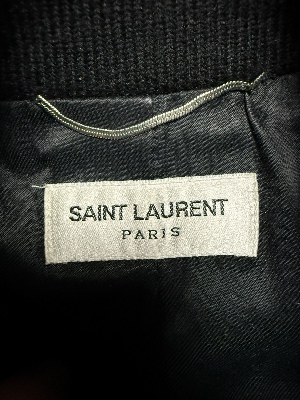 Saint Laurent Paris F/W18 Blacked Out Teddy Jacket by Anthony Vaccarelo Size US M / EU 48-50 / 2 - 4 Thumbnail