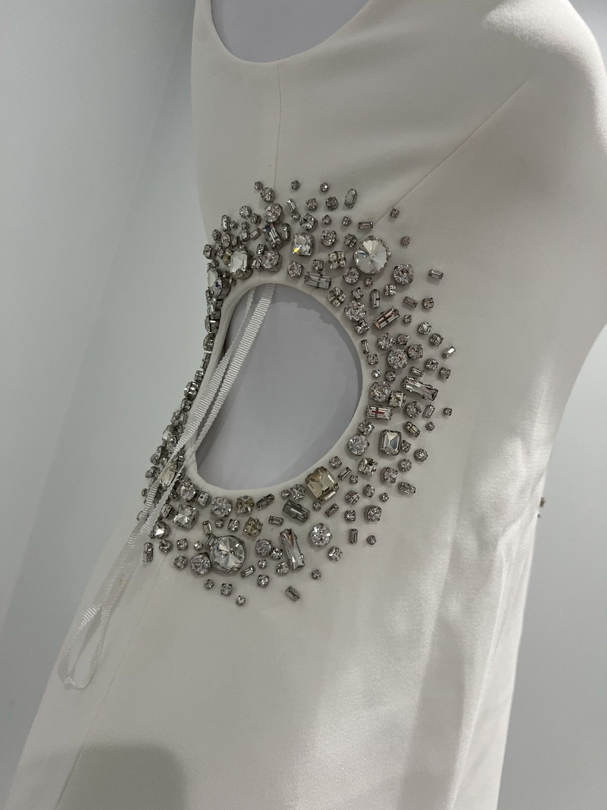 $895 A.L.C. Skye crystal cutout cady mini dress size 0