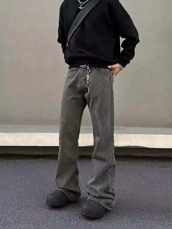 Japanese Brand × Jean Vintage washed straight-leg bootcut draped jeans Size US 32 / EU 48 - 1 Thumbnail