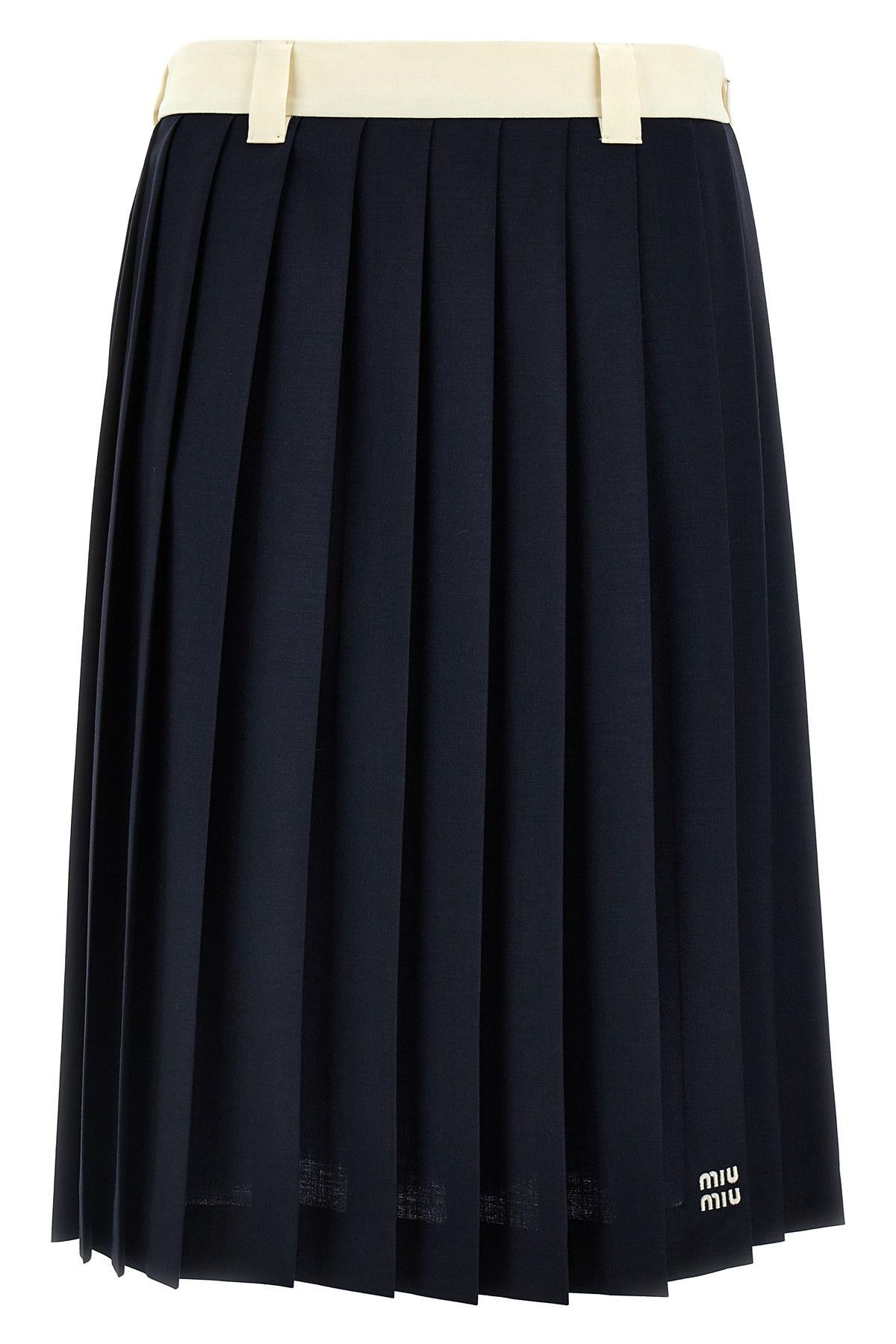 ミニスカート Miu Miu Panama Pleated Mini Skirt With Belt Panama pleated mini skirt with belt MIU MIU - Nugnes1920