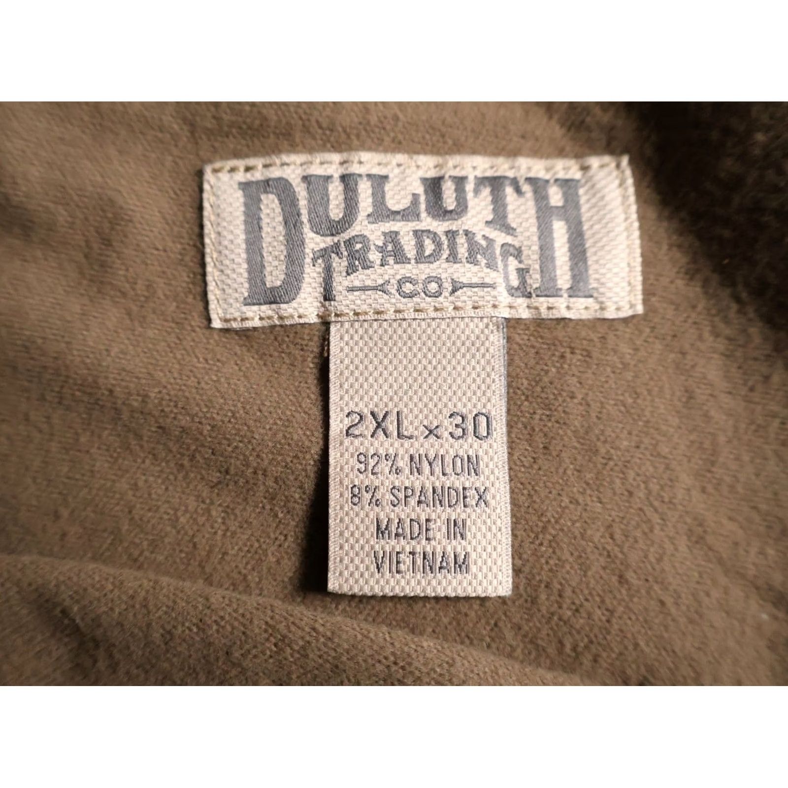 Vintage Duluth Cargo Pants Men's 2XL x 30 Brown Nylon Stretch Lined Pockets Workwear Denim? Size US 42 / EU 58 - 3 Thumbnail