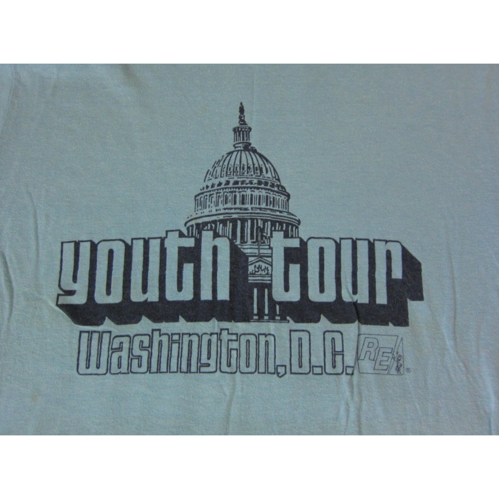 Velva Sheen VINTAGE Washington DC Shirt Mens L Blue 70s Velva Sheen T-Shirt Short Sleeve Crew Neck Cotton Jersey Made in USA Single Stitch 1A Size US L / EU 52-54 / 3 - 2 Thumbnail