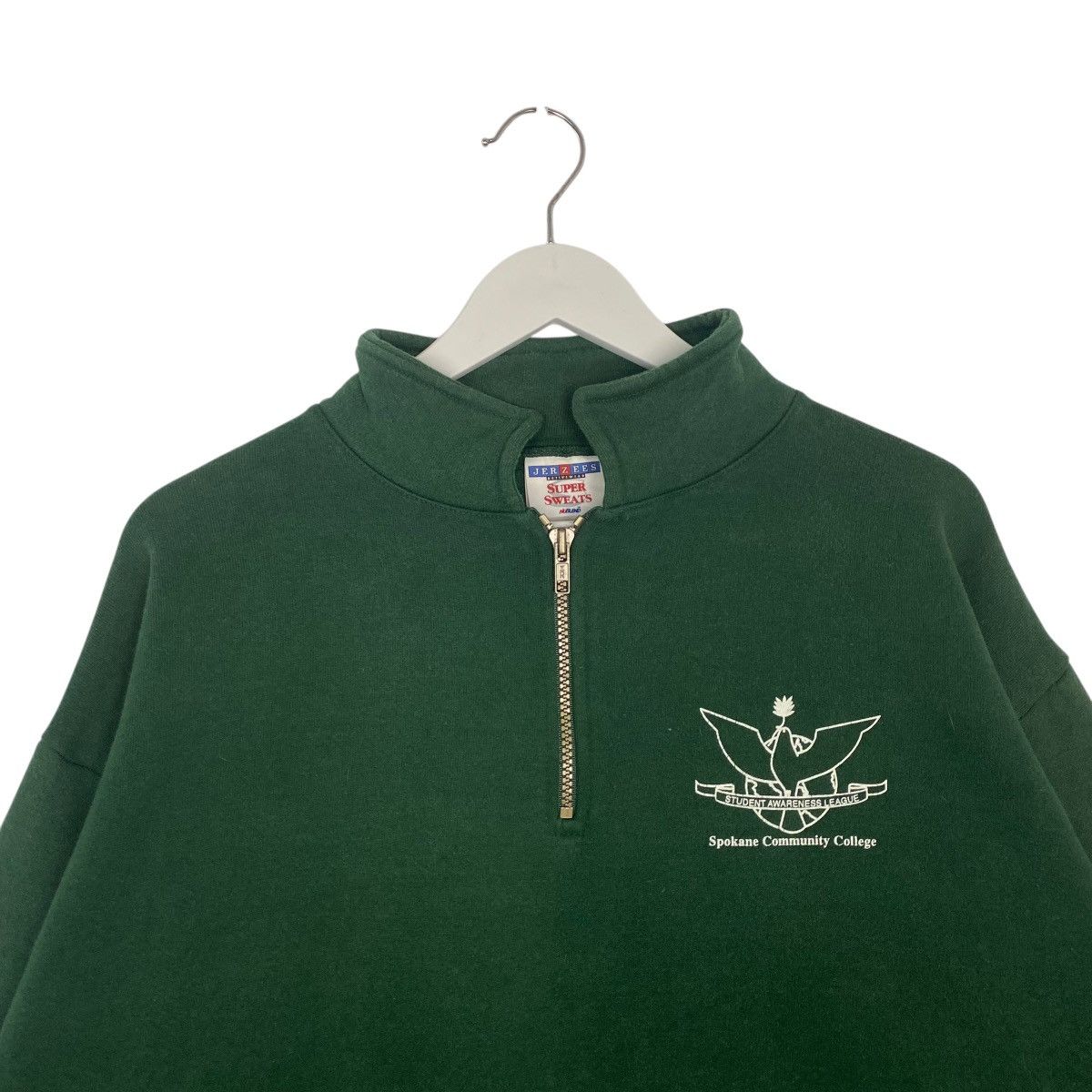 Vintage Vintage Jerzees Half Zipper Small Logo Embroidered Green SzL Size US L / EU 52-54 / 3 - 4 Thumbnail