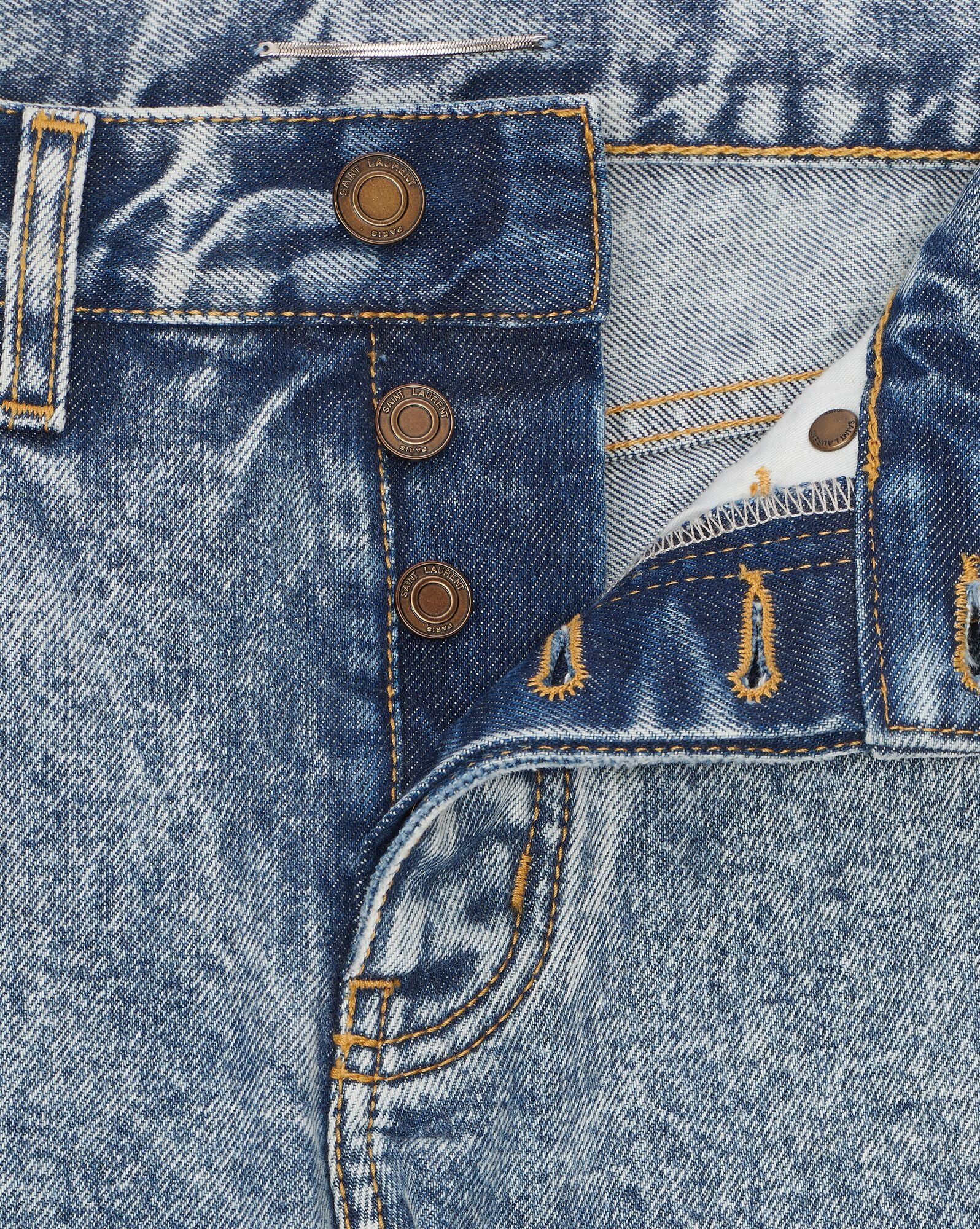 Saint Laurent Paris o1bcso1str1124 Etienne Pants In Heavy Marble in Blue Size US 28 / EU 44 - 4 Thumbnail