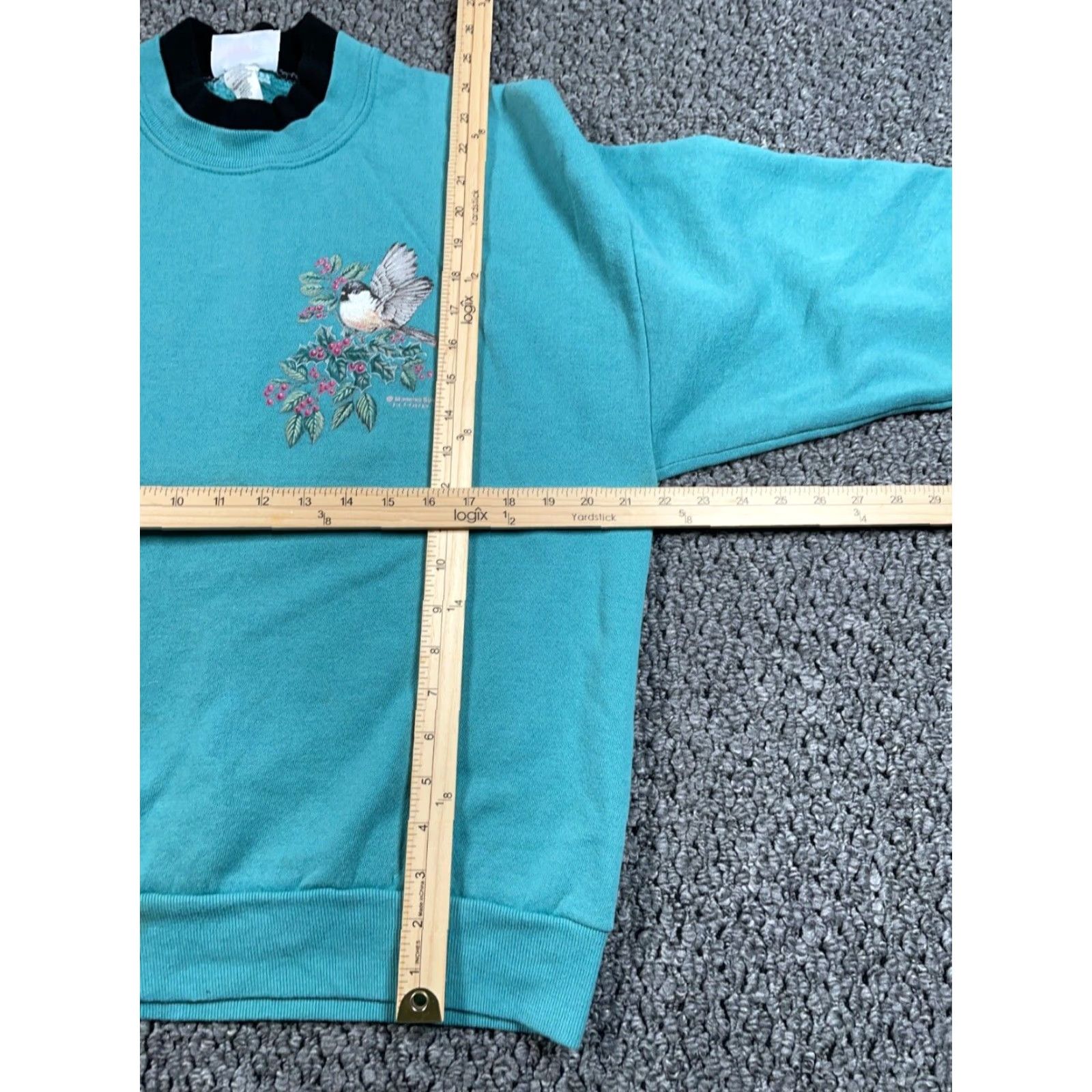 Vintage VTG Morning Sun Sweatshirt Bird 90s Mock Neck Green Adult Large Womens Pullover Casual Activewear Lightweight Graphic Print Cotton Blend Size L / US 10 / IT 46 - 7 Thumbnail