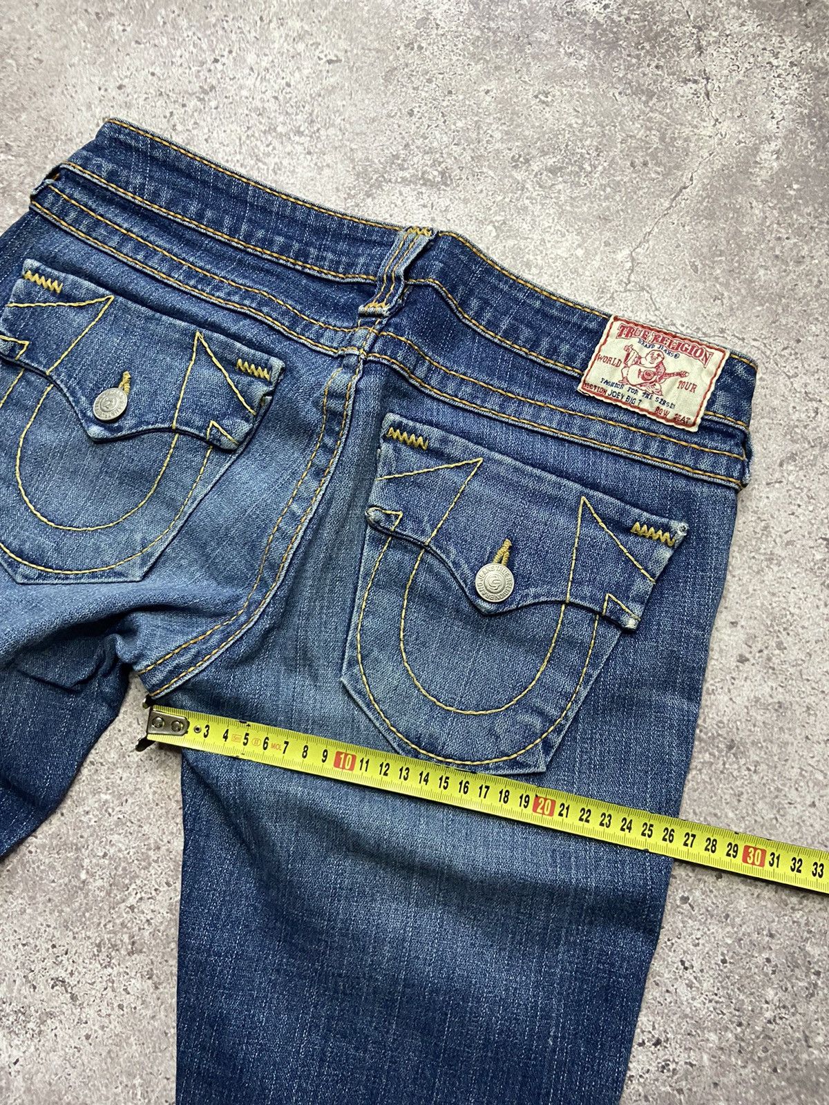 Hysteric Glamour × Japanese Brand × True Religion Flared TRUE RELIGION with Orange Stitching Low Rise jeans Size 30" / US 8 / IT 44 - 4 Thumbnail