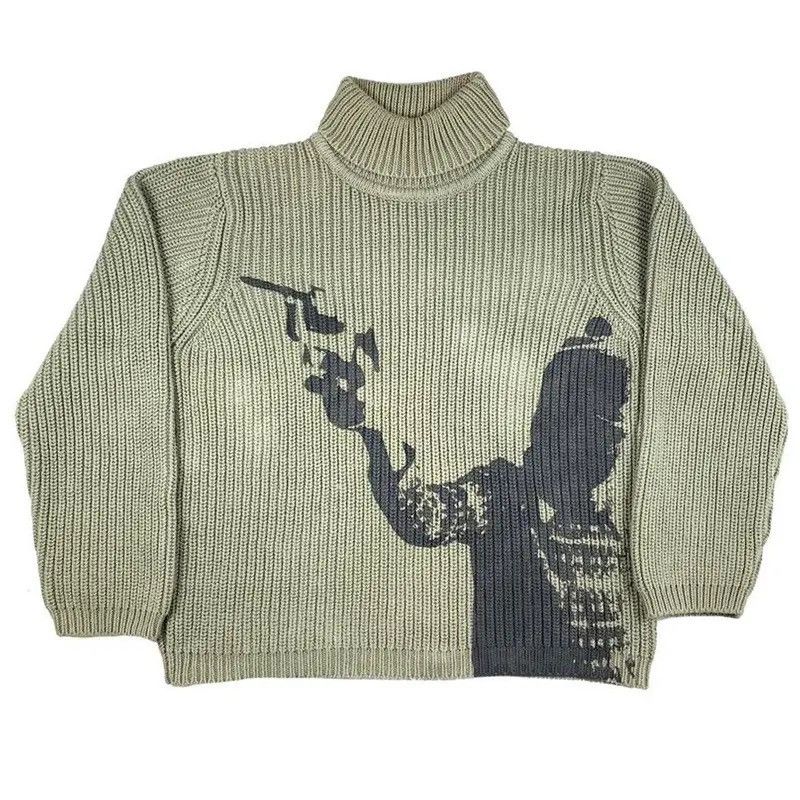 Other Knitted Sweater Harajuku Pullover High collar unisex style Size US L / EU 52-54 / 3 - 1 Thumbnail