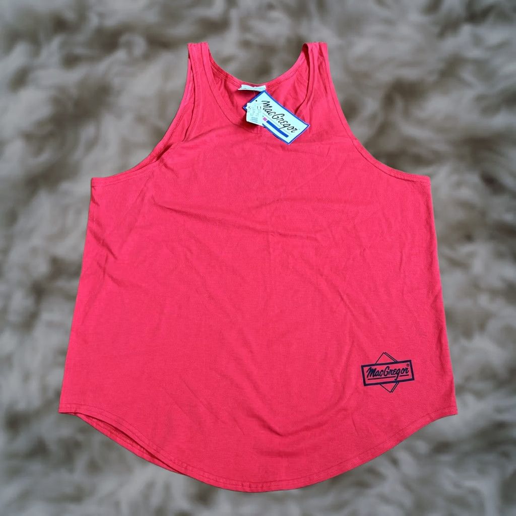 McGregor VINTAGE NWT MacGregor Muscle Tank Top Red Black Made in the USA XL Men Tank Sleeveless Scoop Neck Adult Large Size US XL / EU 56 / 4 - 1 Thumbnail