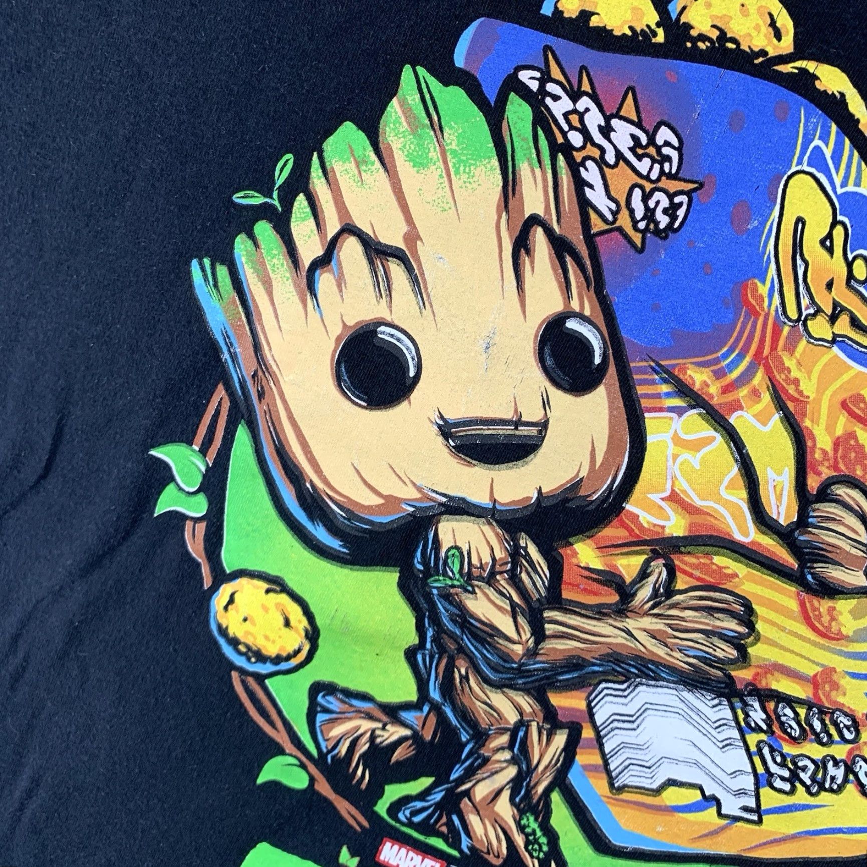 Vintage Funko Pop Marvel I Am Groot T Shirt Men XL Black Comic Movie Graphic Short Sleeve Size US XL / EU 56 / 4 - 5 Thumbnail