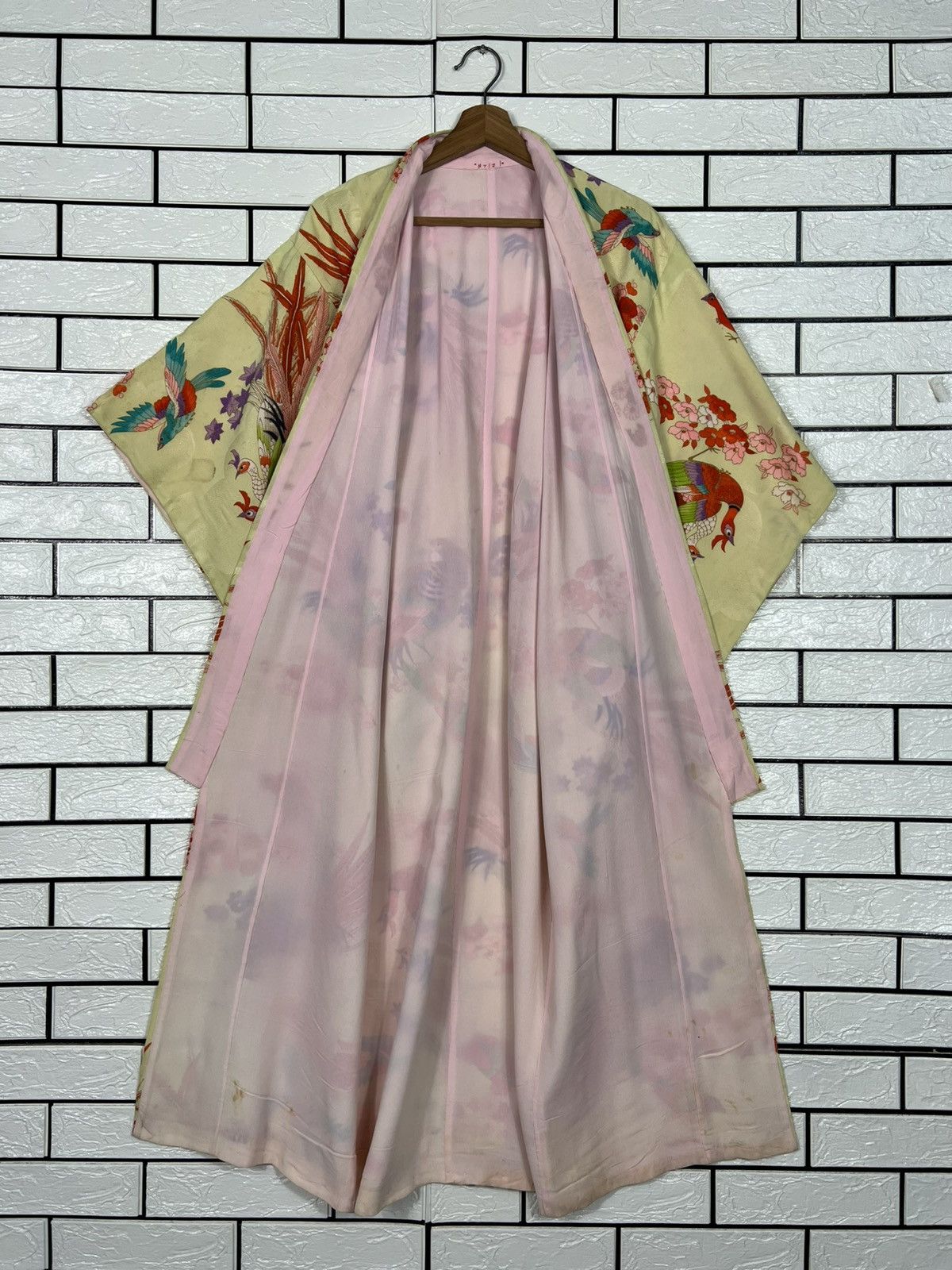 Japanese Brand Vintage Kimono Motif Design Phoenixes Florals #4152-C190 Size M / US 6-8 / IT 42-44 - 11 Thumbnail