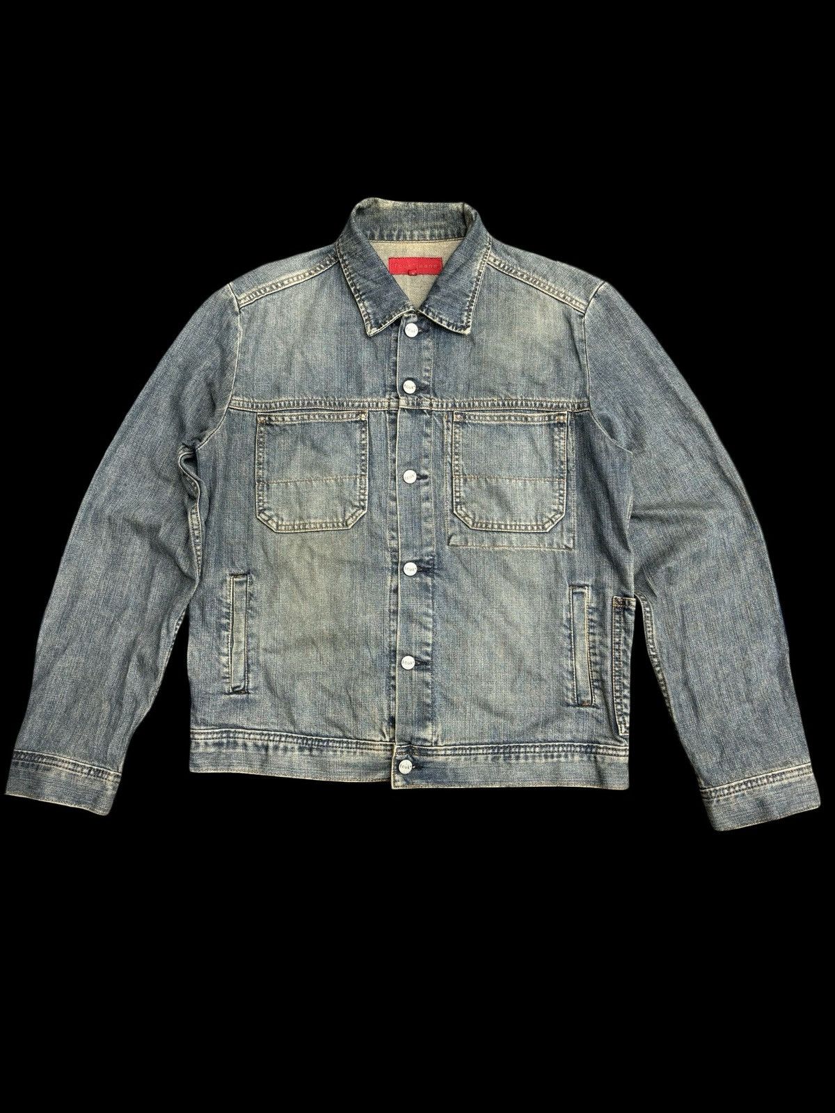 💥Vintage💥FCUK Double Elbow Trucker Denim Jacket F496