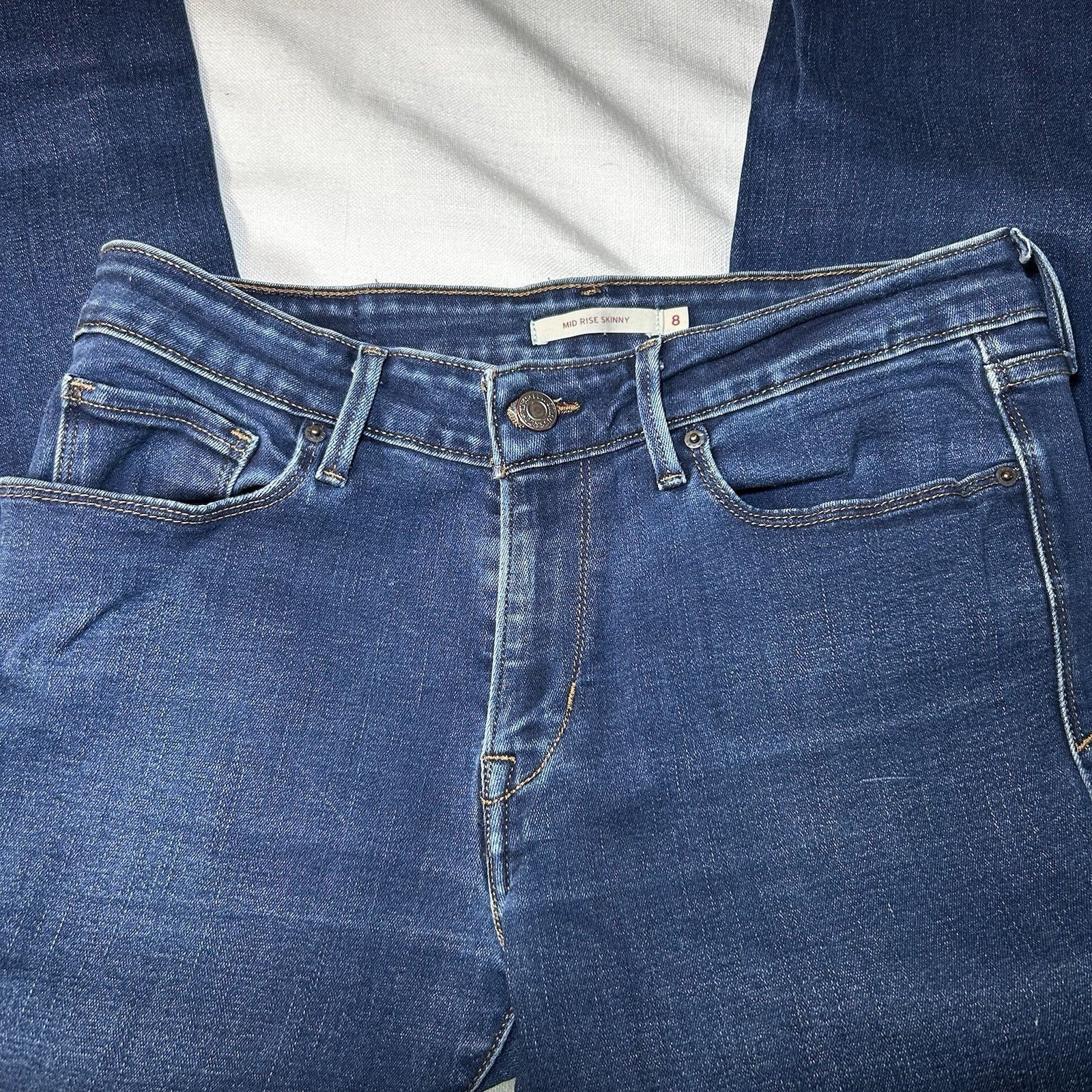 Levi's Levi Strauss Skinny Stretch Jeans Womens 8 Denim Mid Rise Size 30" / US 8 / IT 44 - 7 Thumbnail