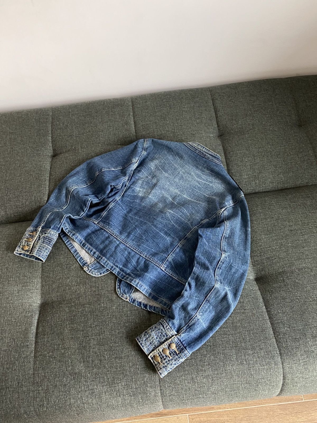 If Six Was Nine Vintage Denim Military Napoleon Jacket Faded Washed Japanese Size L / US 10 / IT 46 - 10 Thumbnail
