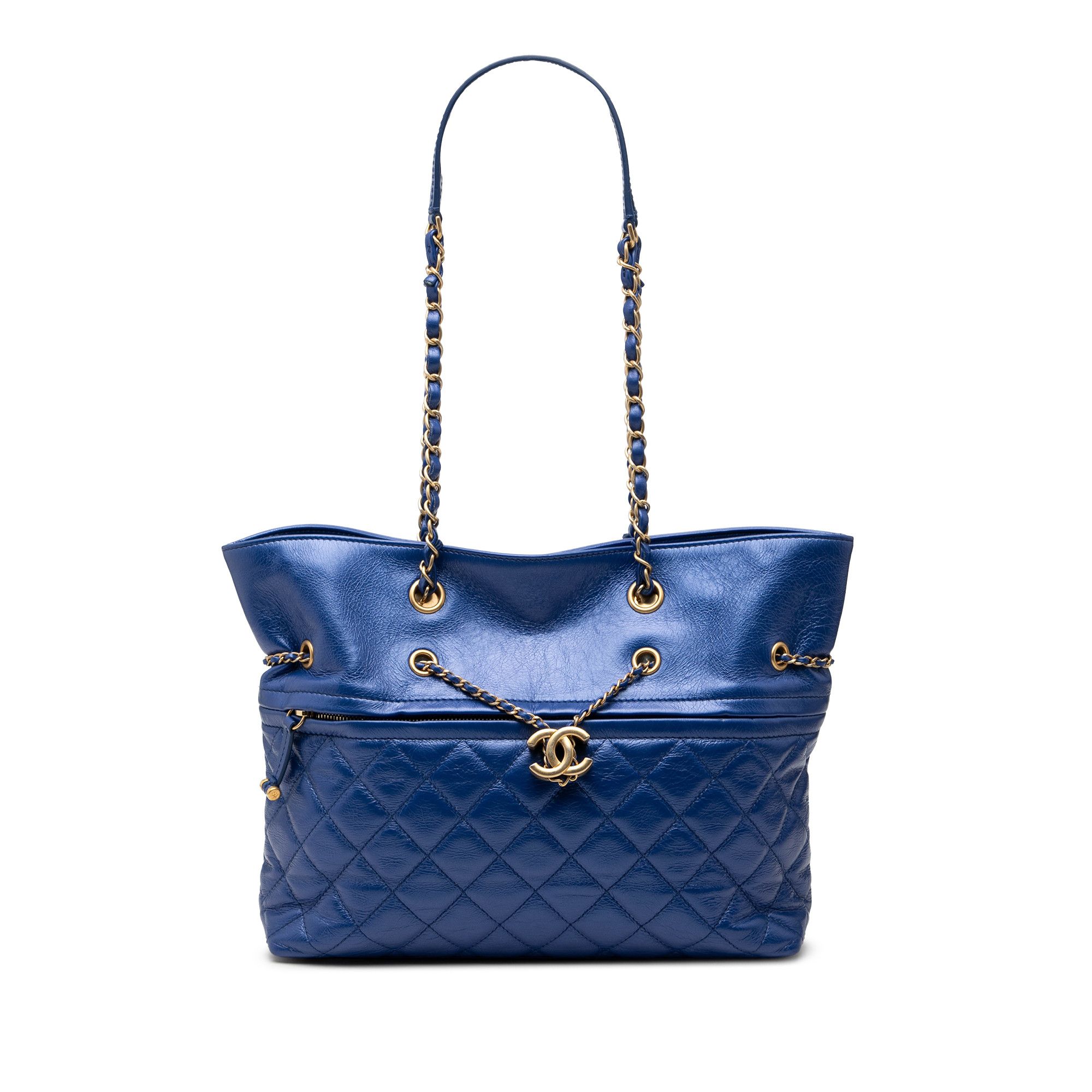 Chanel Chanel CC Calfskin Front Zip Drawstring Chain Tote Size ONE SIZE - 1 Thumbnail