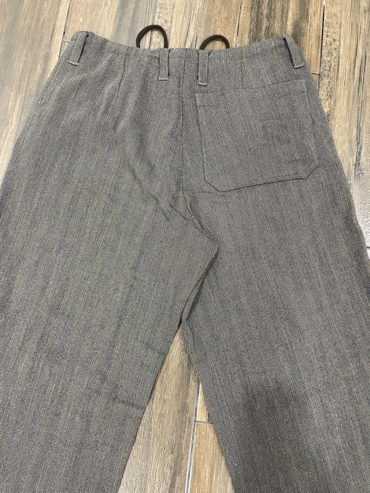 Dries Van Noten High Waist Grey Wool Herringbone Wide Cargo Pants Trousers Size US 31 - 4 Thumbnail
