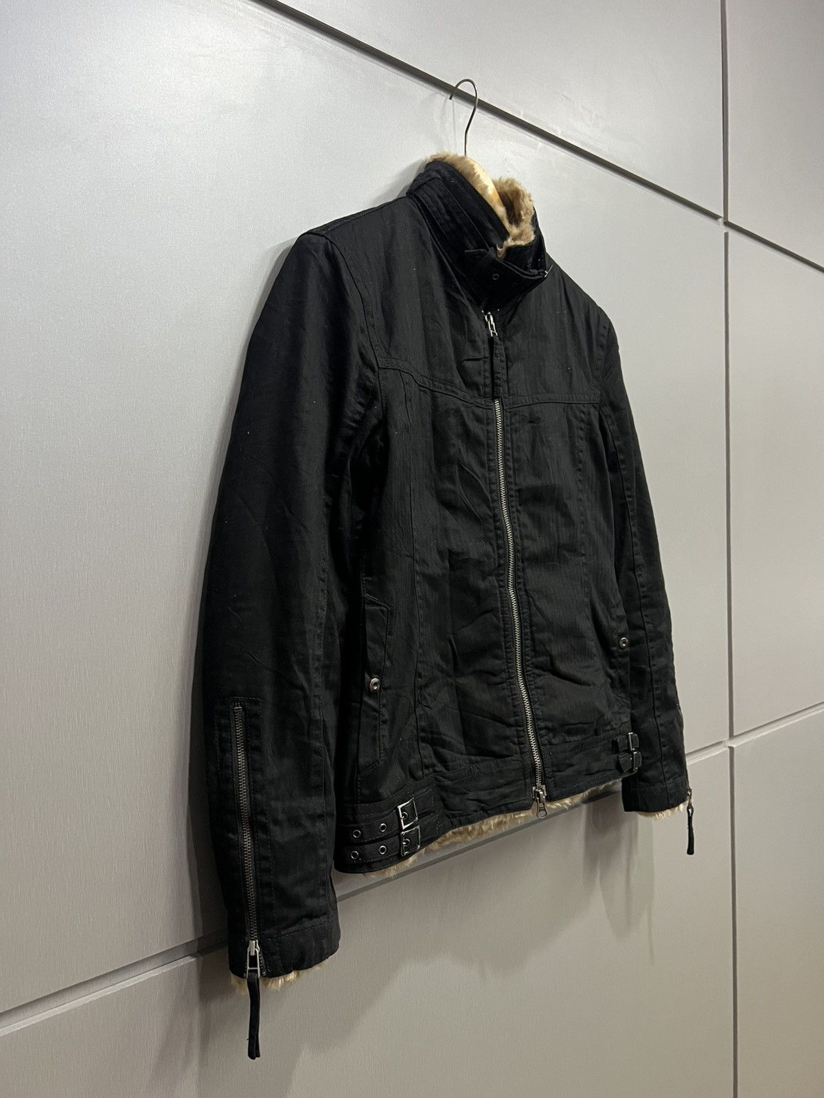 14th Addiction × KMRii × Le Grande Bleu (L.G.B.) Nicole Club For Men Biker Fur Jacket Vkei Style Gothic Y2K Size US M / EU 48-50 / 2 - 2 Thumbnail