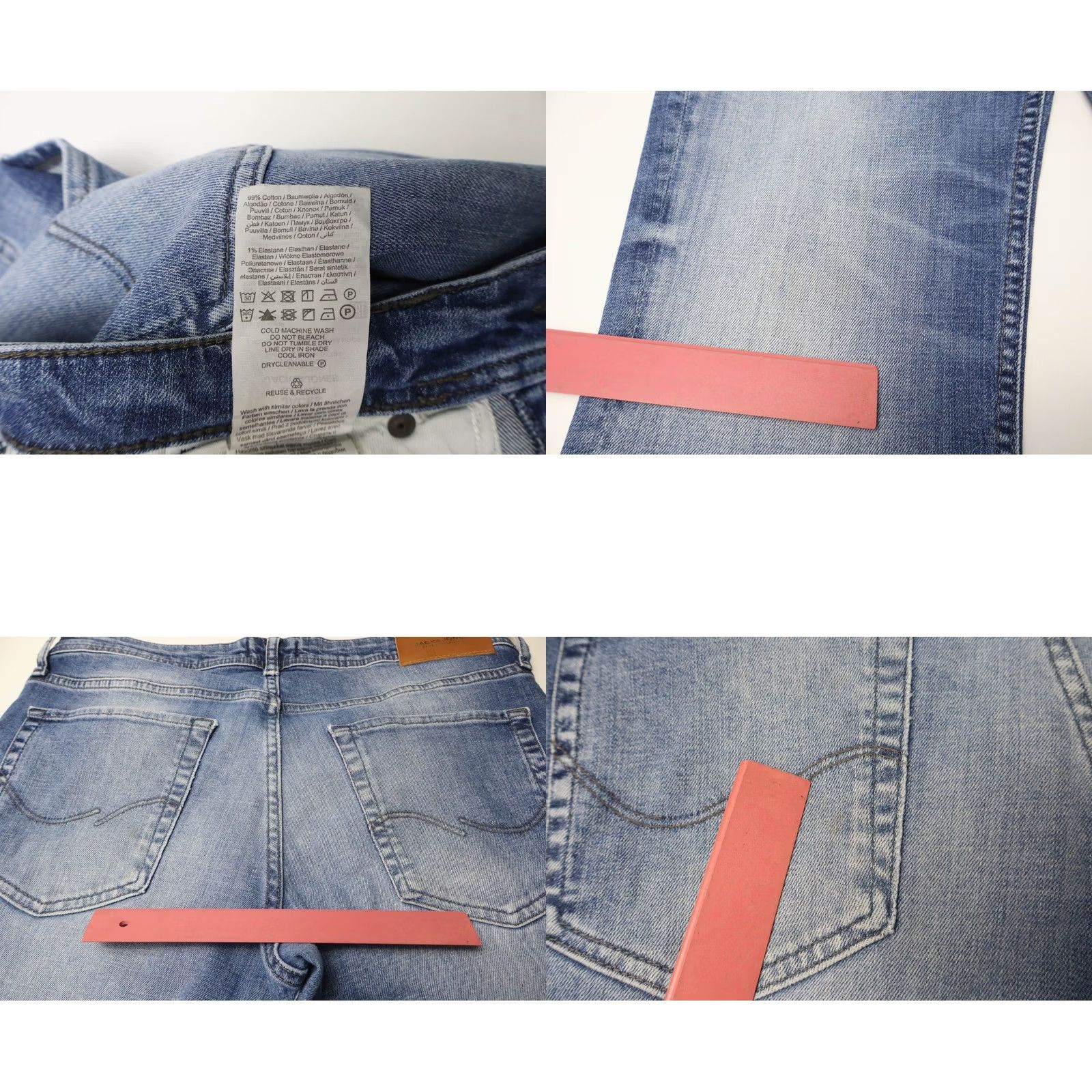 Jack & Jones JACK & JONES Jeans Men's Slim Glenn W32/L32 Stretch Button Fly Faded Whiskers Size US 32 / EU 48 - 8 Thumbnail