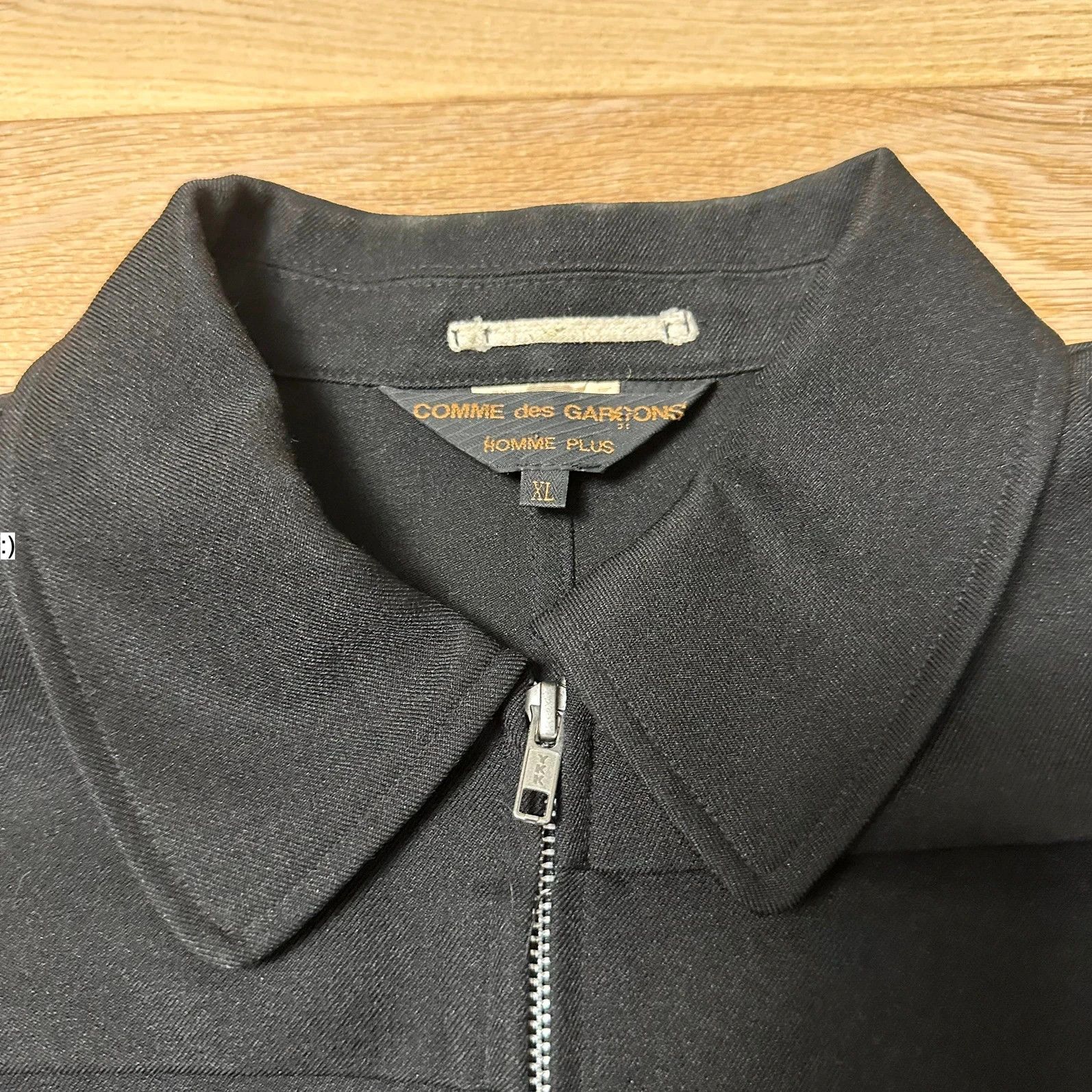 Comme des Garcons Homme Plus Jacket CDG Homme Plus Garment Treated Layered Zip Black SS19 Size US L / EU 52-54 / 3 - 3 Thumbnail