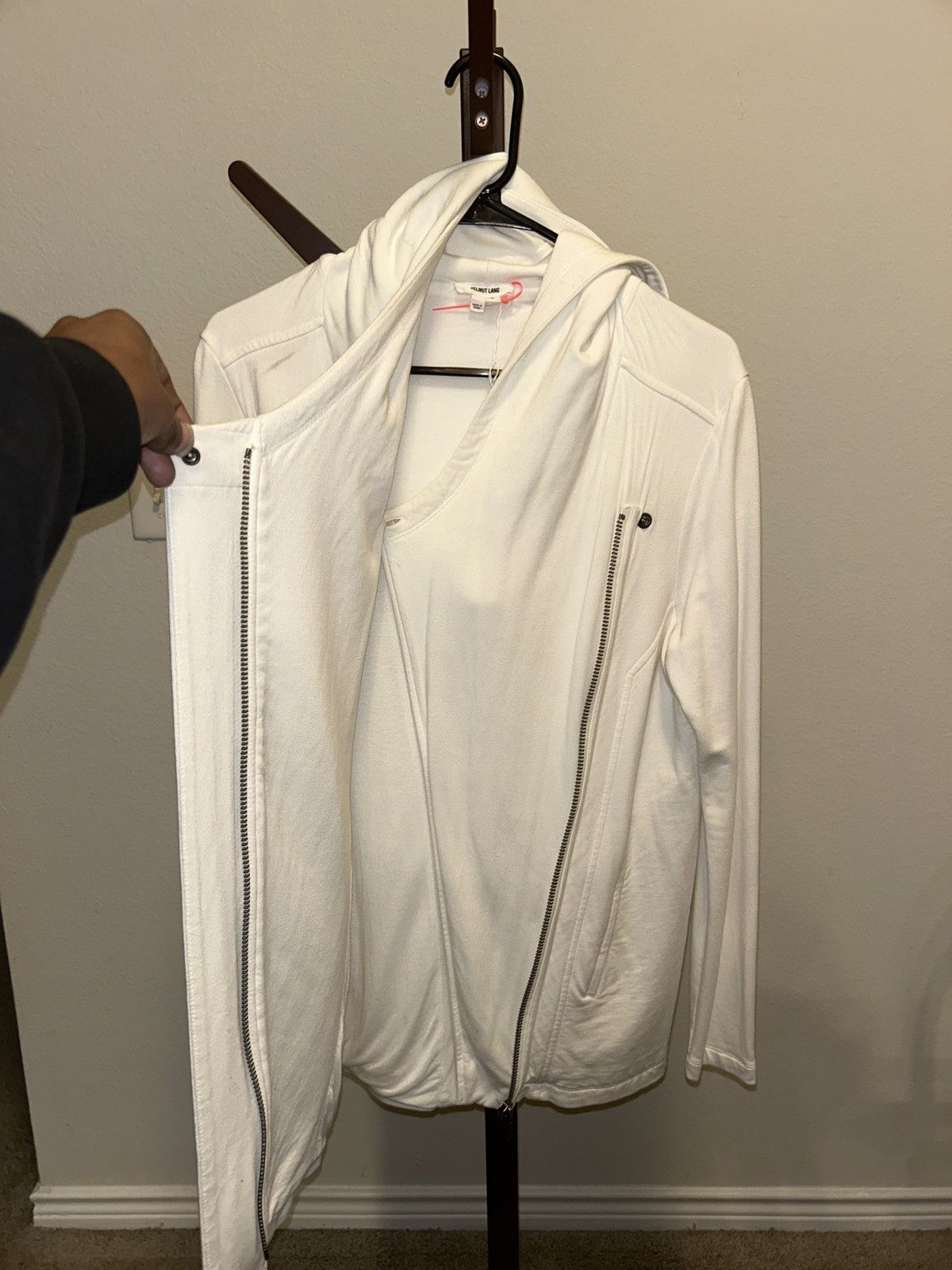 Helmut Lang Asymmetrical Zip Villous Hoodie Size US S / EU 44-46 / 1 - 9 Thumbnail