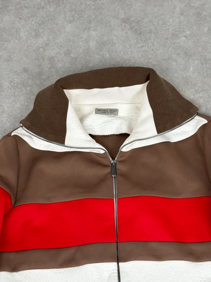 Bottega Veneta Bottega Veneta White Brown & Red Tricolor Track Jacket Size S / US 4 / IT 40 - 5 Thumbnail