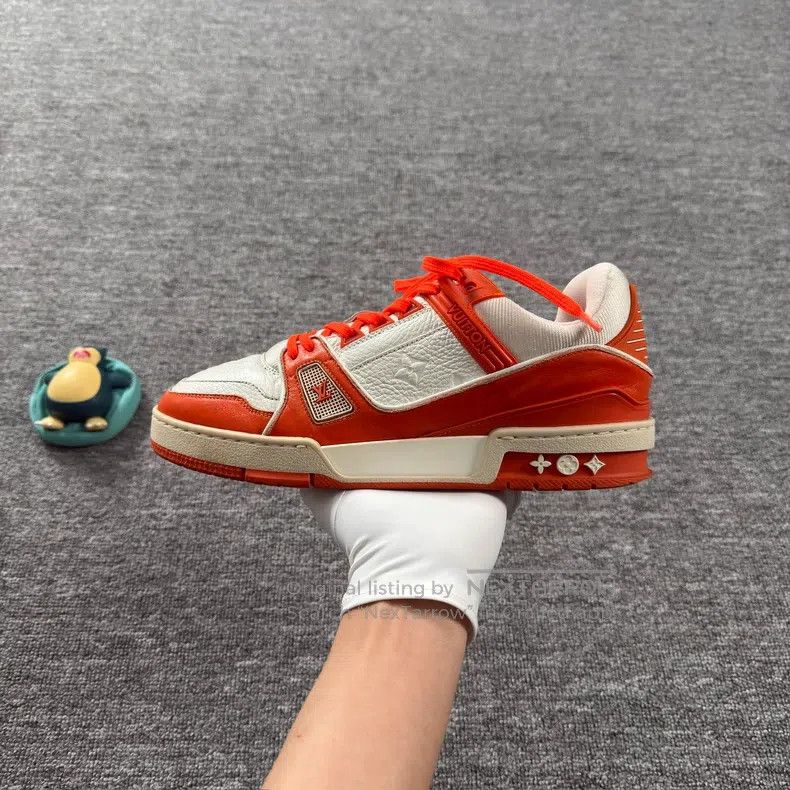 Other Louis Vuitton Trainer White Orange Denim shoes Size US 6 / EU 39 - 8 Thumbnail