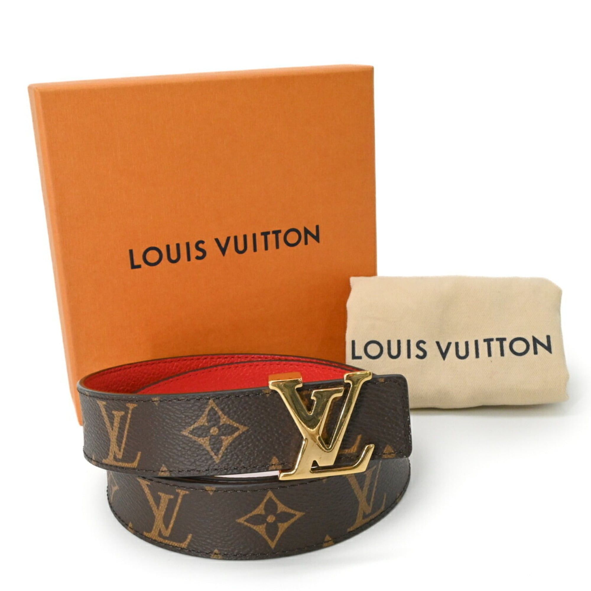 Louis Vuitton LOUIS VUITTON LV Initials Belt Reversible Monogram Canvas Brown Red #80 M0322 Size ONE SIZE - 1 Thumbnail