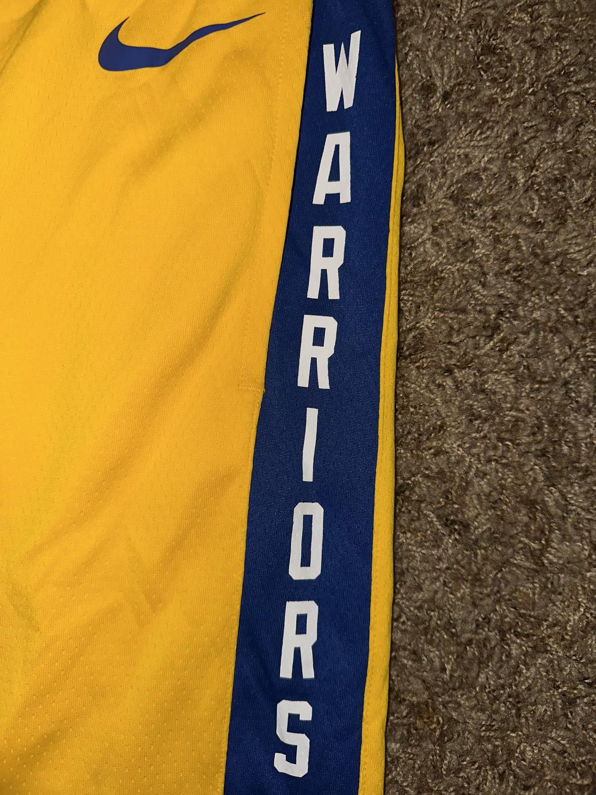 Nike Nike Men's Golden State Warriors Gold Hardwood Classics Swingman Shorts Sample Size US 34 / EU 50 - 5 Thumbnail
