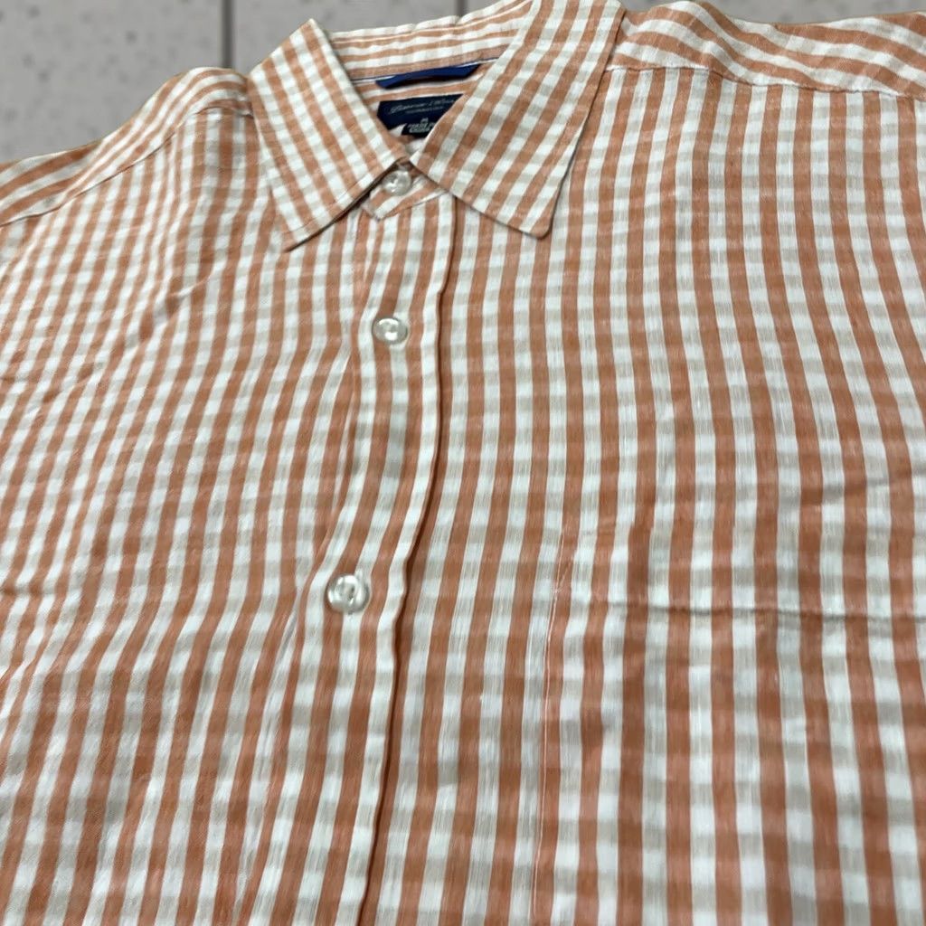 Vintage LINEA ROSSA Signature Long Sleeve Linen Shirt Men M BrightOrange Plaid Assaraf Size US M / EU 48-50 / 2 - 1 Thumbnail