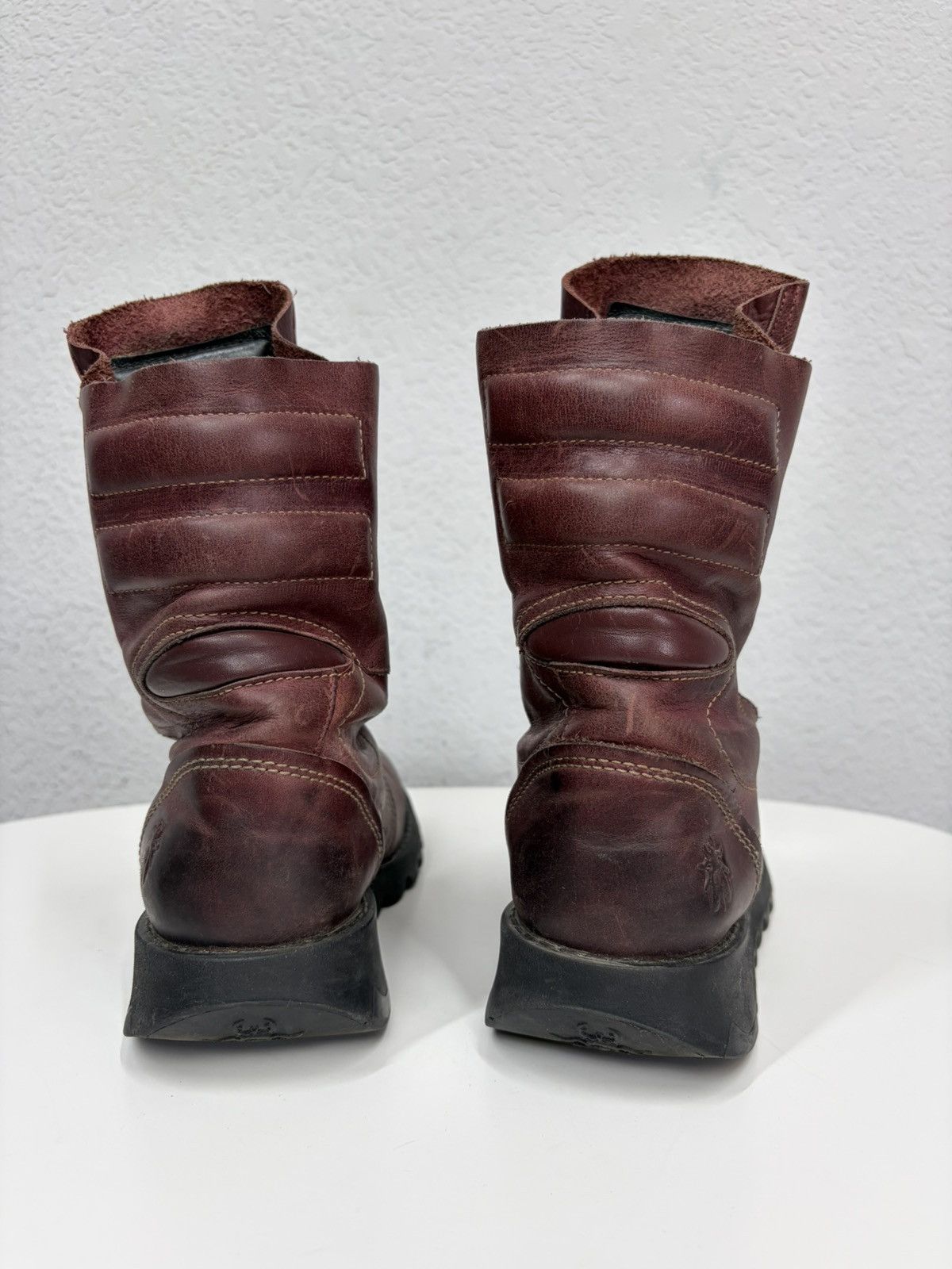 Hedi Slimane Vintage Rick Owens Vibe Leather Combat Biker Boots Archive Size US 6.5 / EU 39-40 - 11 Thumbnail