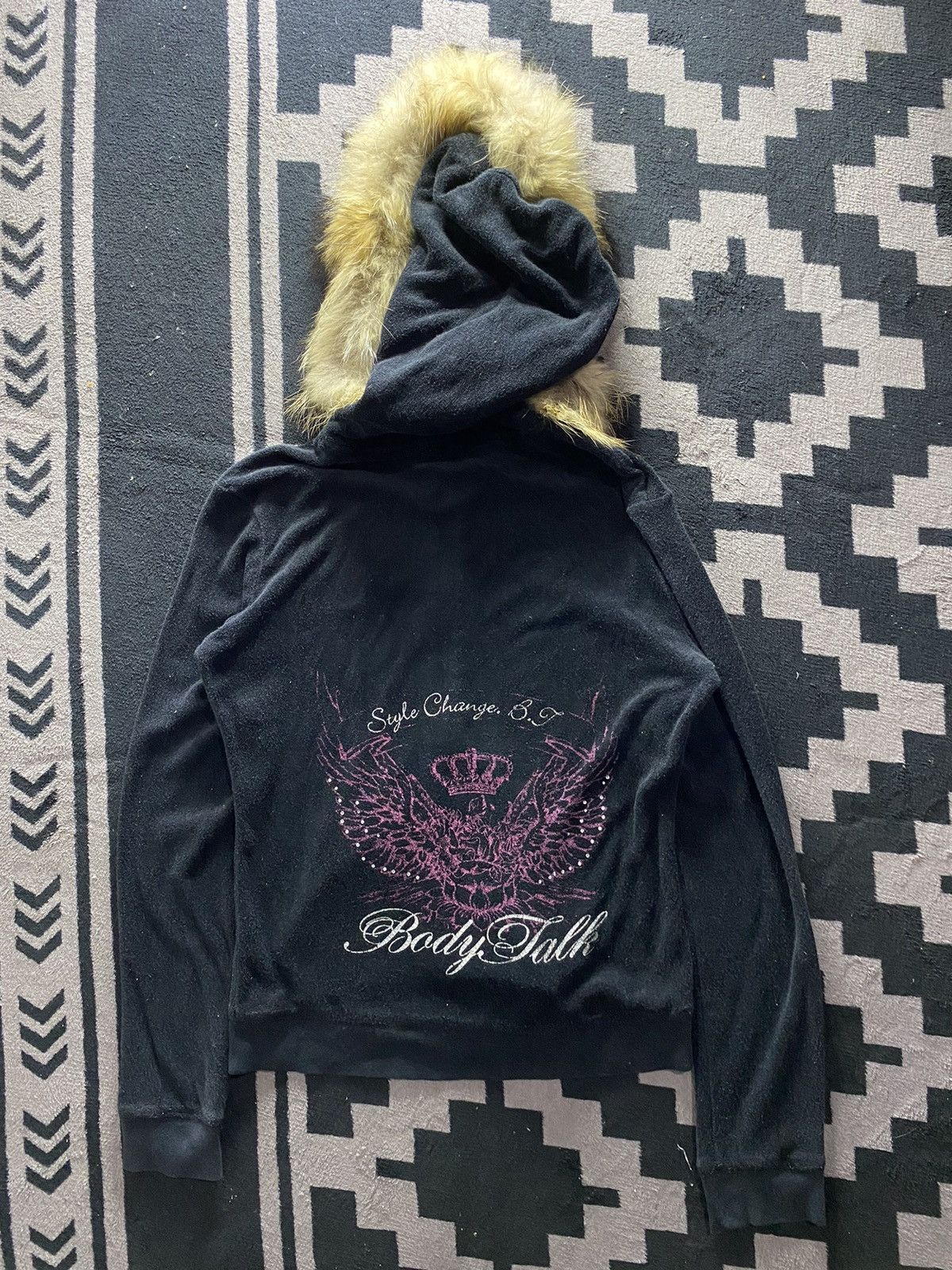 If Six Was Nine × Japanese Brand × Le Grande Bleu (L.G.B.) Faux fur Bodytalk velvet hoodie Size US S / EU 44-46 / 1 - 2 Thumbnail