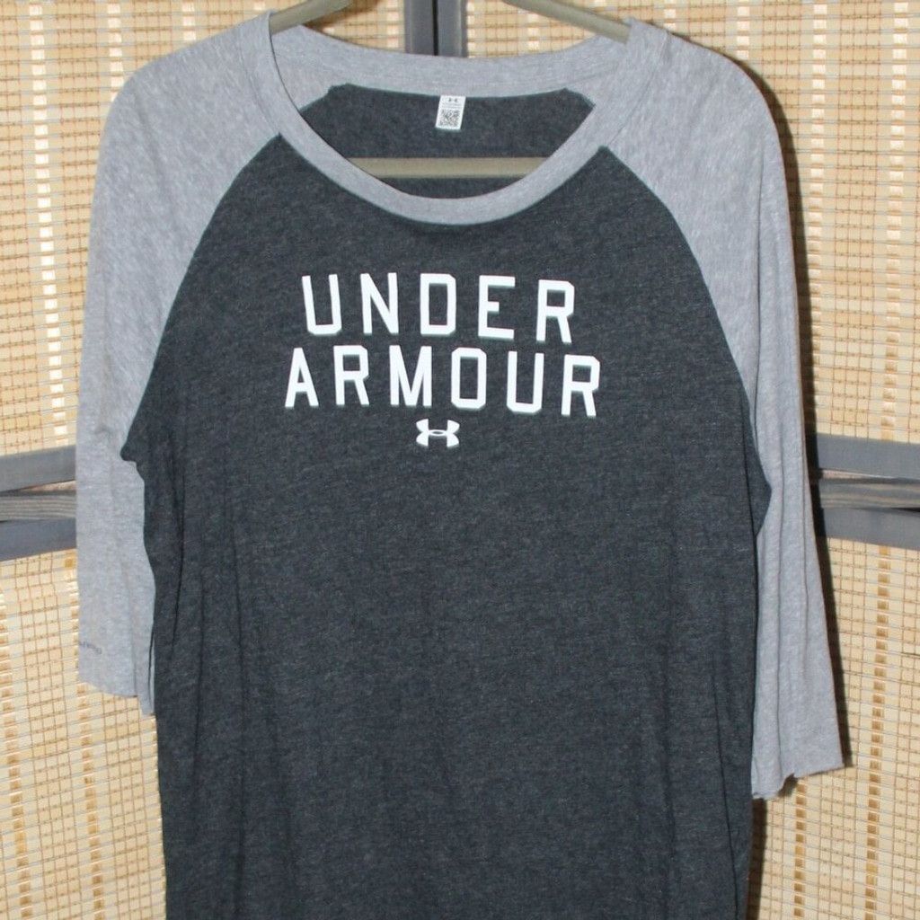 Under Armour Under Armour 3/4 Sleeve Charcoal & Heather Gray Baseball Tee Size XL / US 12-14 / IT 48-50 - 1 Thumbnail
