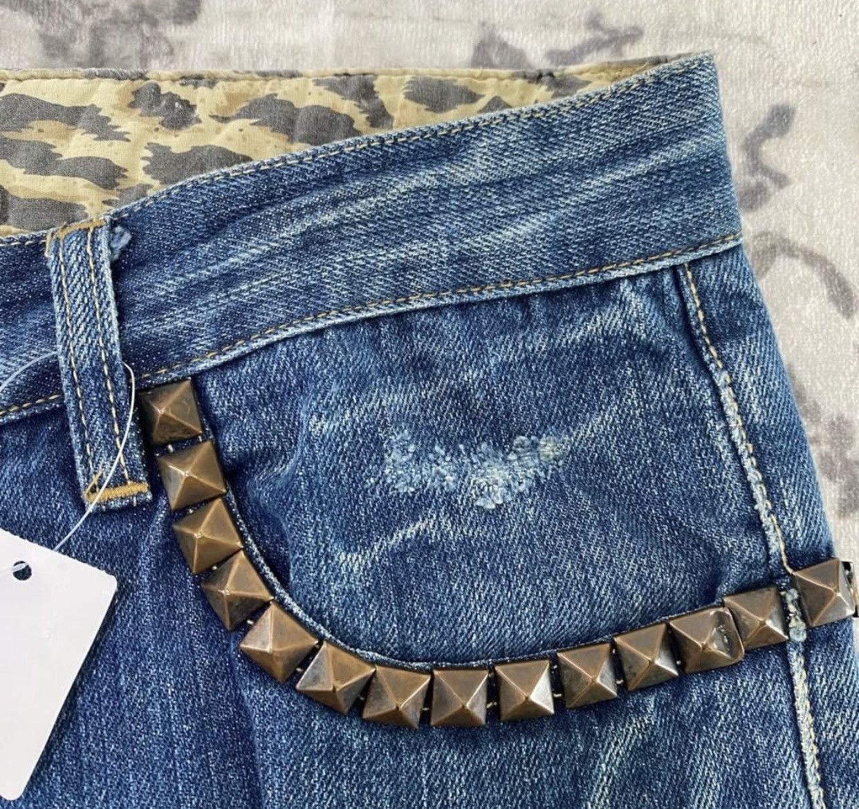 Fiberops Fiberops Shityeah Studded Blue Jeans punk Vintage 2000s Size US 36 / EU 52 - 5 Thumbnail
