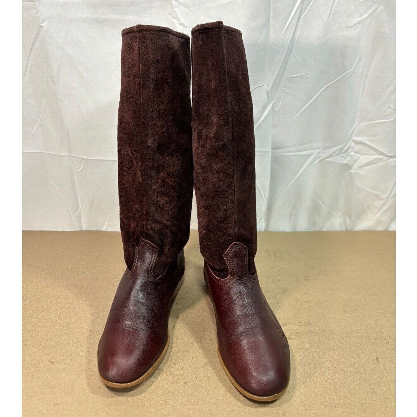 Bass Bass Burgundy Leather & Suede Boots Wmns Sz 5 Size US 5 / IT 35 - 2 Thumbnail