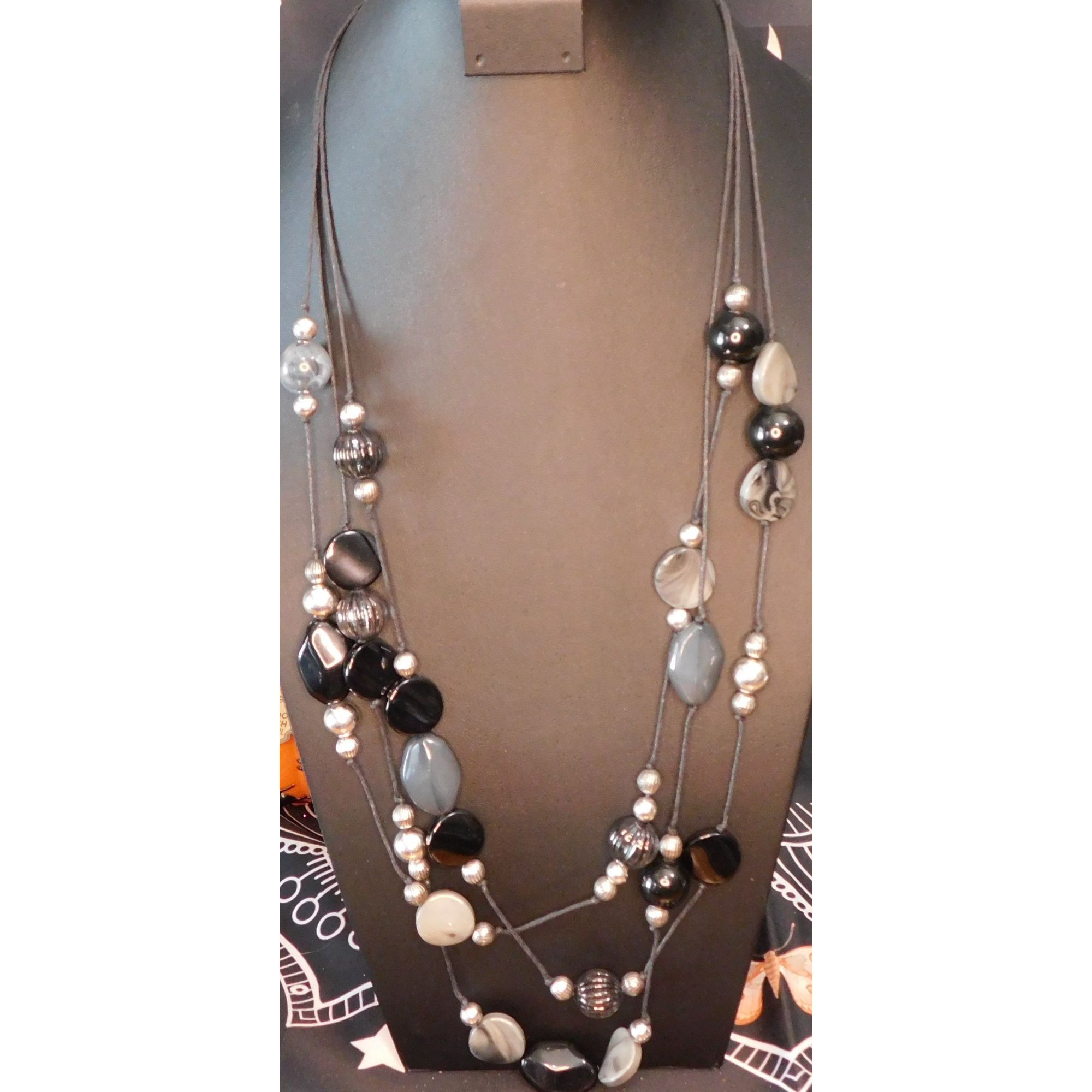 Other Corporate Goth Multilayer Beaded Station Necklace Size ONE SIZE - 1 Thumbnail