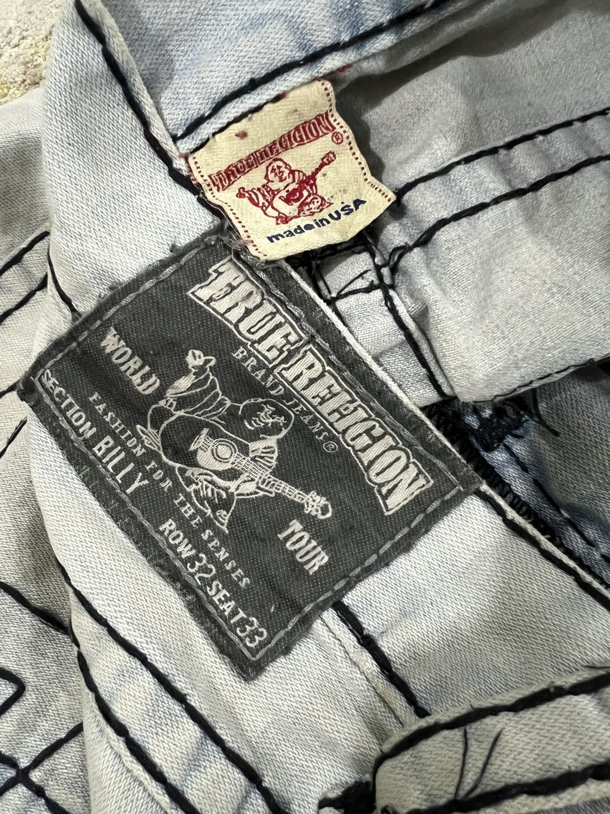 Ed Hardy Y2K True Religion Billy Super T Distressed Baggy Jeans Denim Size US 32 / EU 48 - 9 Thumbnail