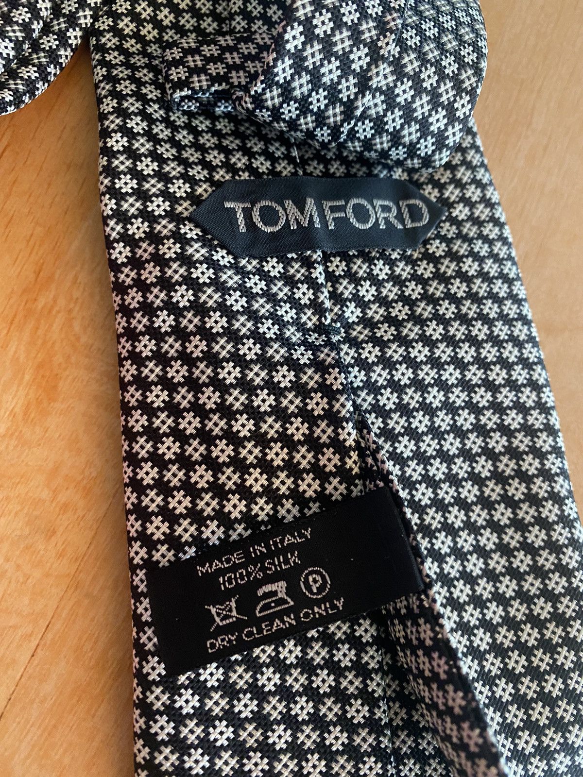 Tom Ford Tom Ford 🇮🇹 Black / Silver Hashtags Knit Silk Necktie NWOT Size ONE SIZE - 10 Thumbnail