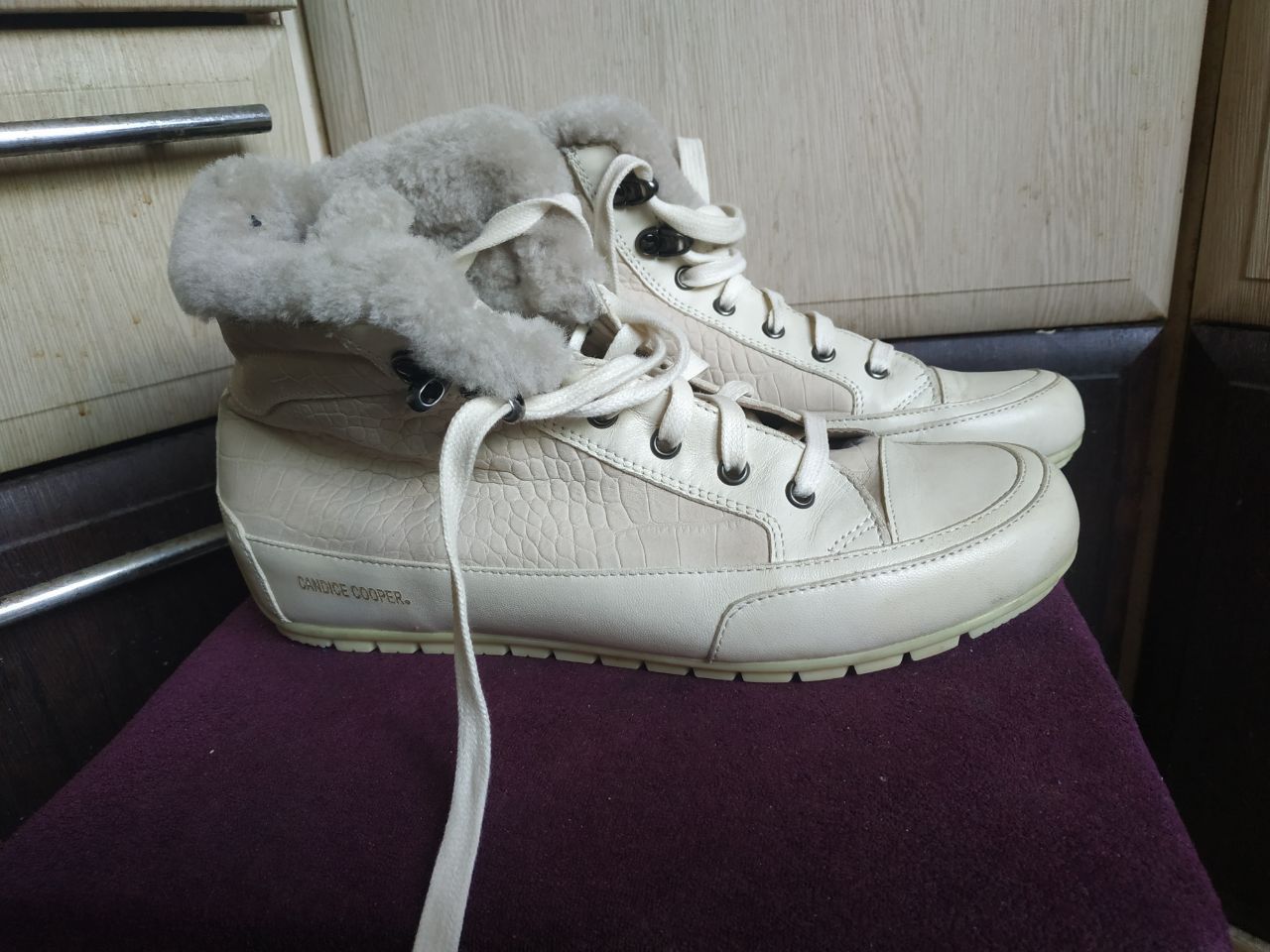 Other Candice Cooper Fur Lined Winter Sneakers Boots White 8.5 Size US 8.5 / IT 38.5 - 4 Thumbnail