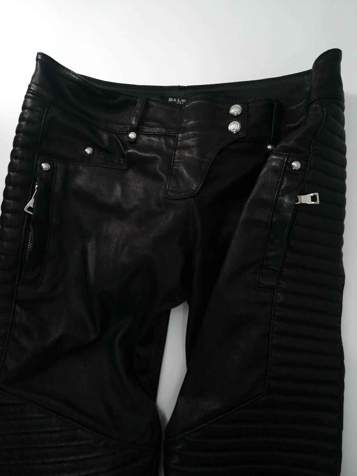 Balmain Balmain Leather Biker Pants Size 27" / US 4 / IT 40 - 5 Thumbnail