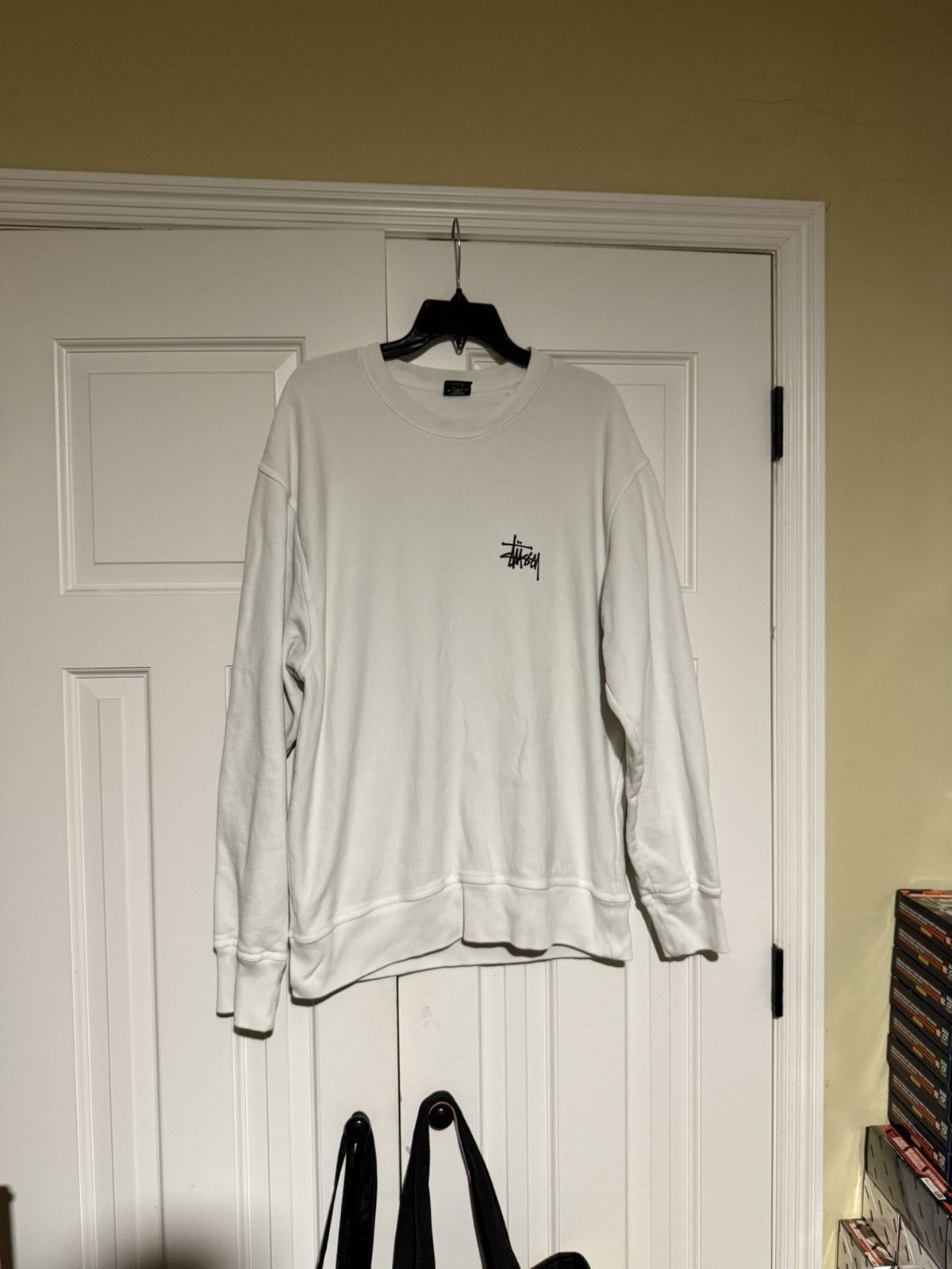 Stussy Stussy White Basic Logo Crewneck Size US M / EU 48-50 / 2 - 1 Thumbnail