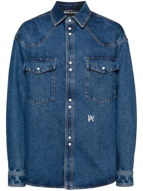 Palm Angels PALM ANGELS Men Long Tops PMYD023R24DEN002 4001 Blue Size US S / EU 44-46 / 1 - 1 Thumbnail