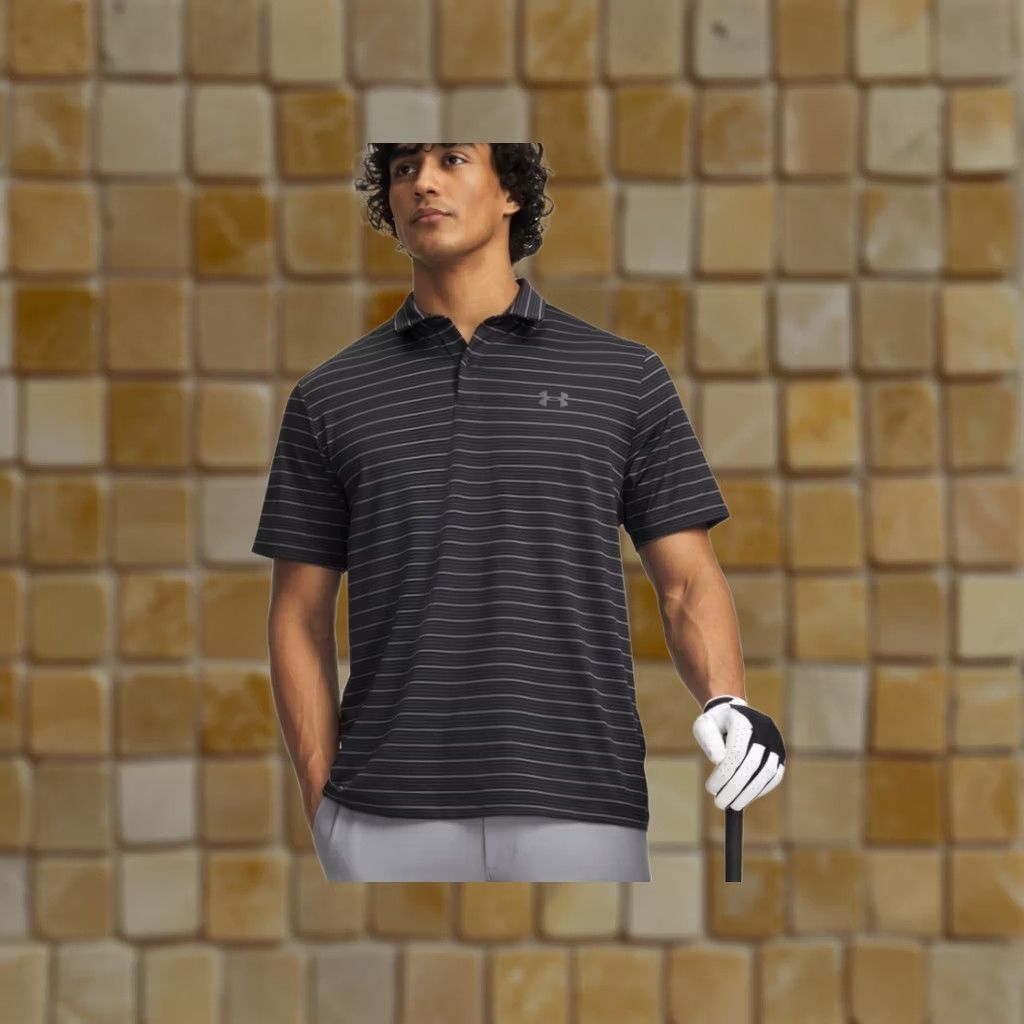 Under Armour Under Armour Golf Polo Shirt Black Striped Size L Mens Polo Shirt Sports Golf Logo Pullover Short Sleeve Striped Black Under Armour Golf Size US L / EU 52-54 / 3 - 1 Preview