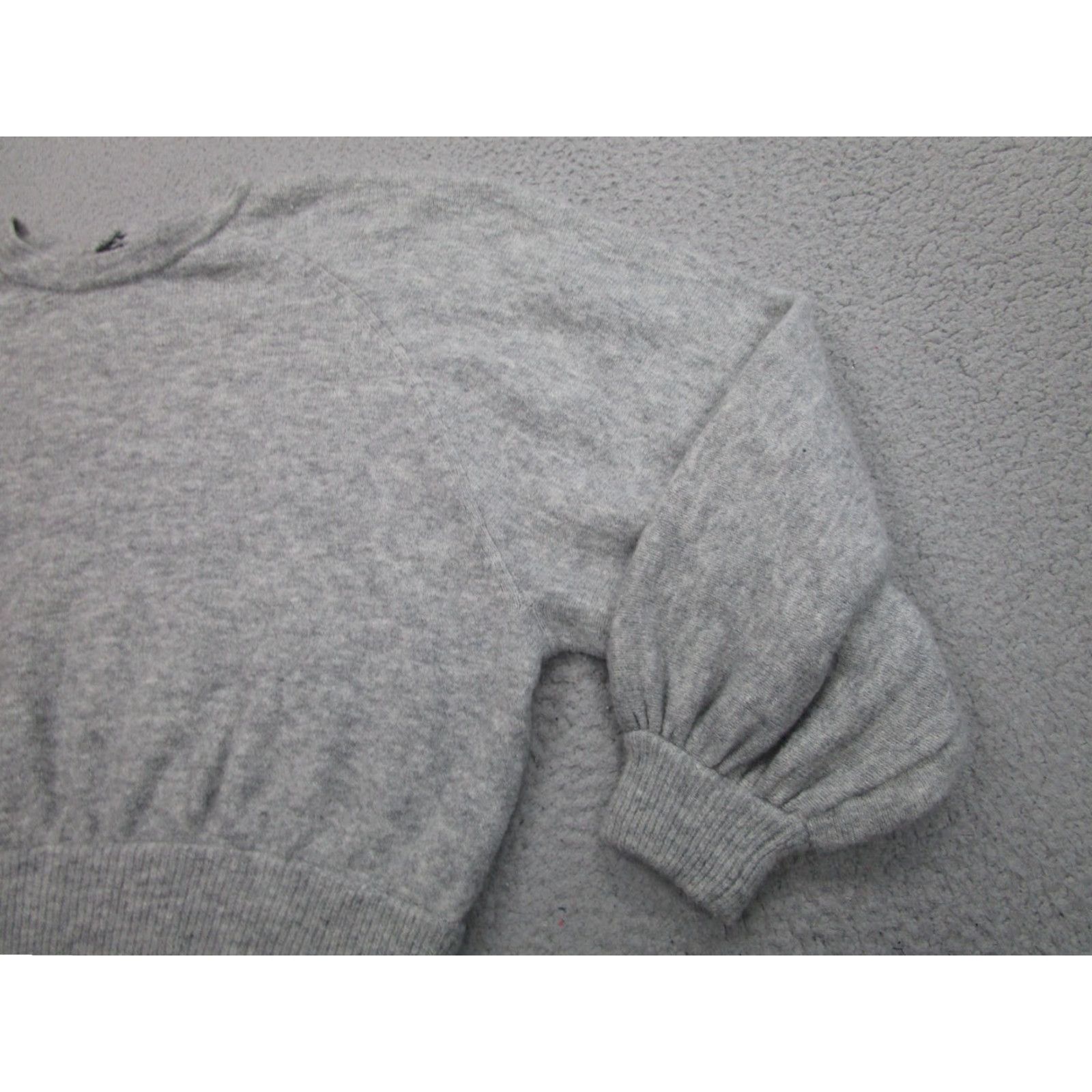 J.Crew J.Crew Sweater Womens M Gray Balloon Sleeve Cropped Alpaca Knit Pullover Size M / US 6-8 / IT 42-44 - 2 Thumbnail